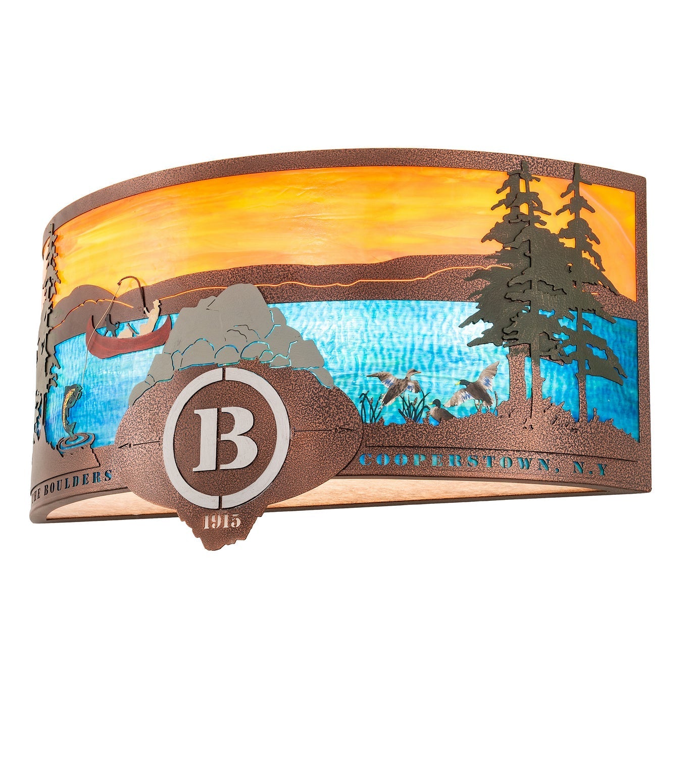 Boulders 4-Light 16.00" New Copper Vein & Hand Paint Wall Sconce front view