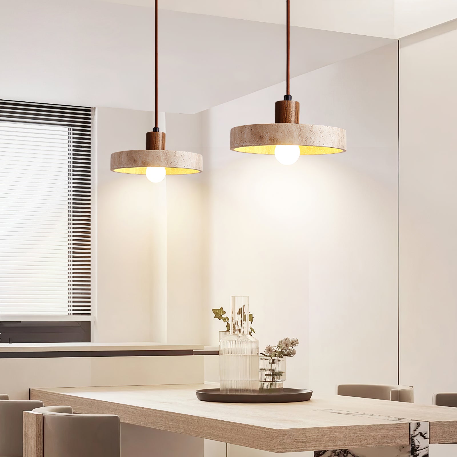 Piedra Travertine Pendant Light detail view 8