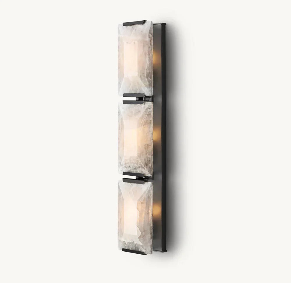 Harlow Calcite Triple Wall Light, Bedroom Wall Sconce, detail 11