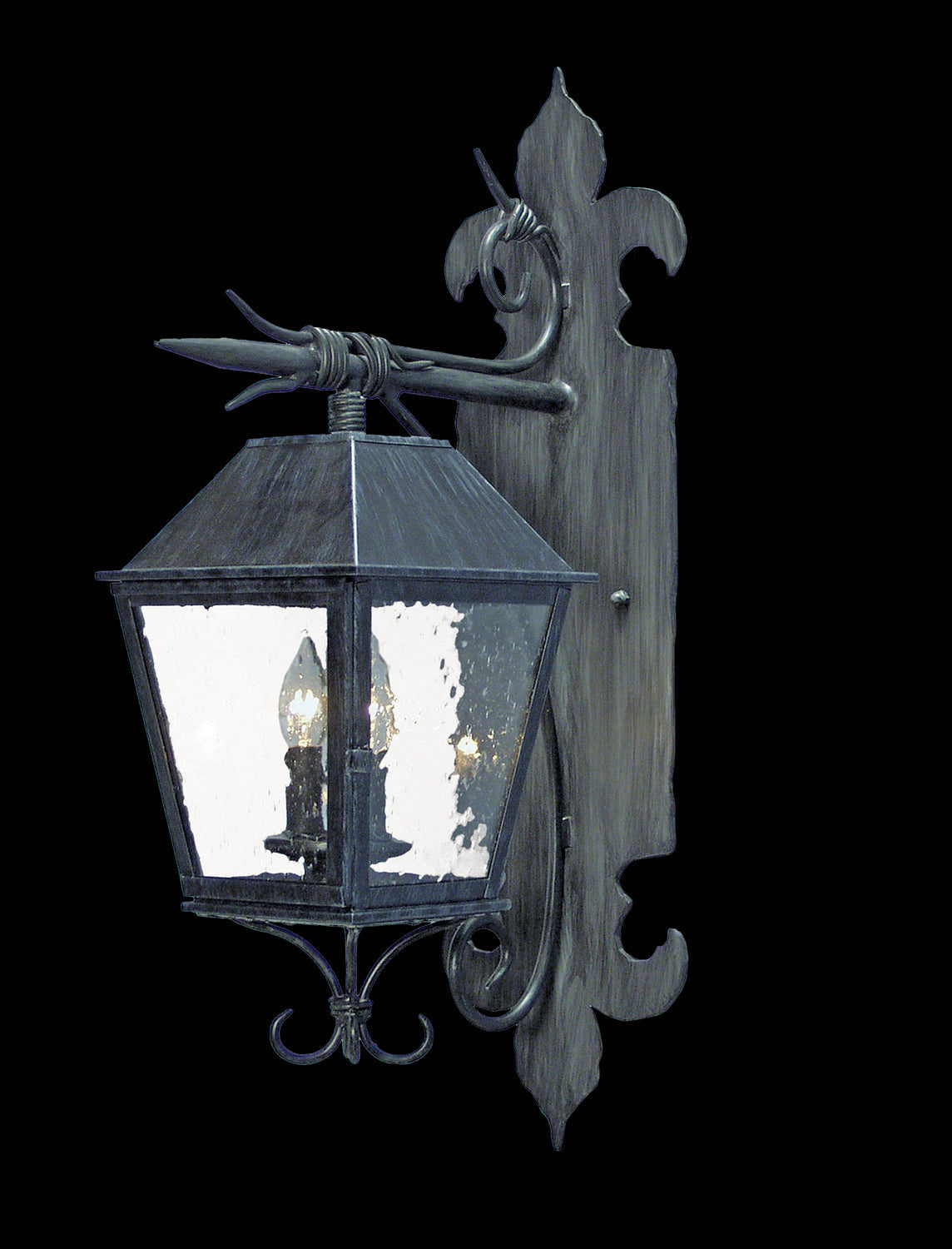Carmine 2-Light 28.00" Antique Iron Gate Wall Sconce front view