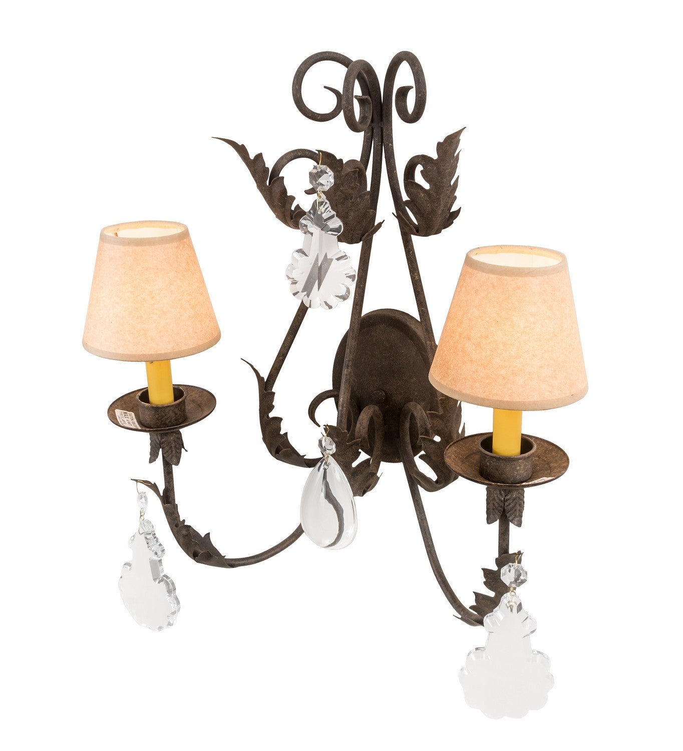 French Elegance 2-Light 22.00" Brass Tint LED Wall Sconce detail view 2