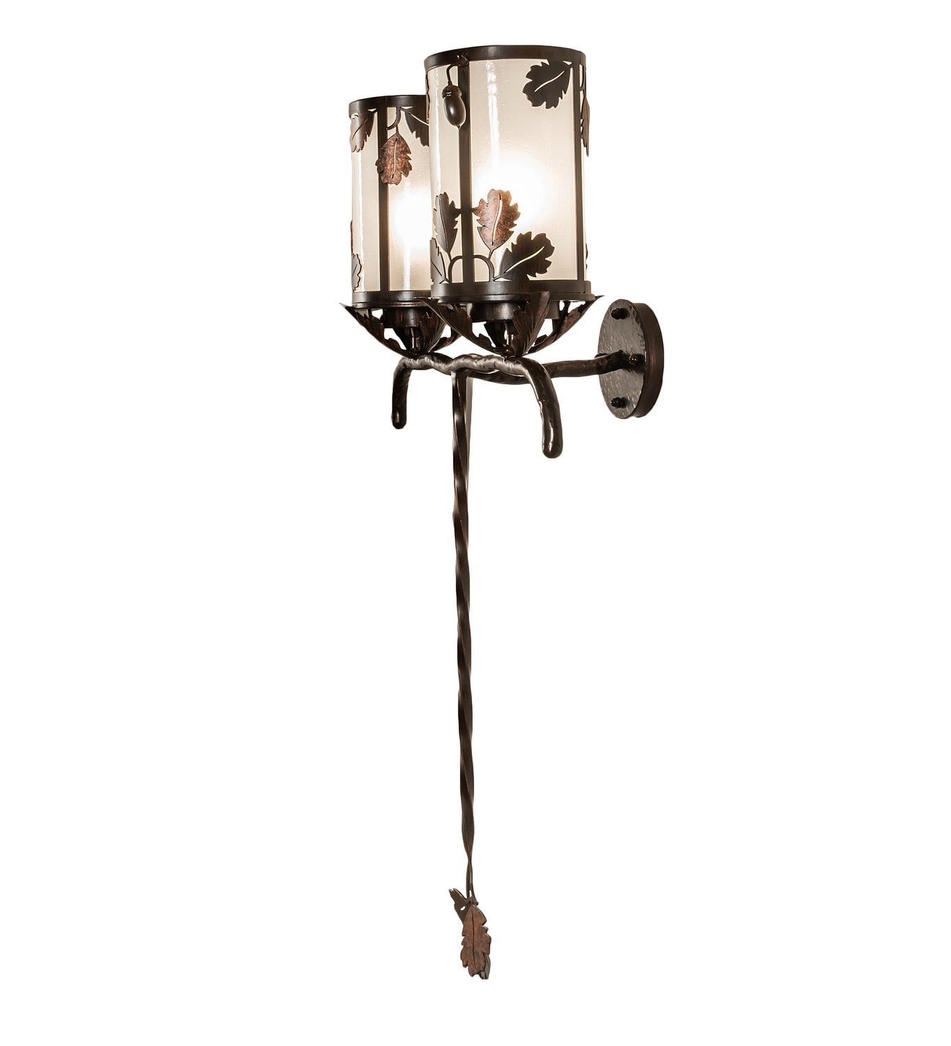 Blue Oak 2-Light 40.00" Hanna Copper And Cimarron Bronze LED Wall Sconce detail view 5