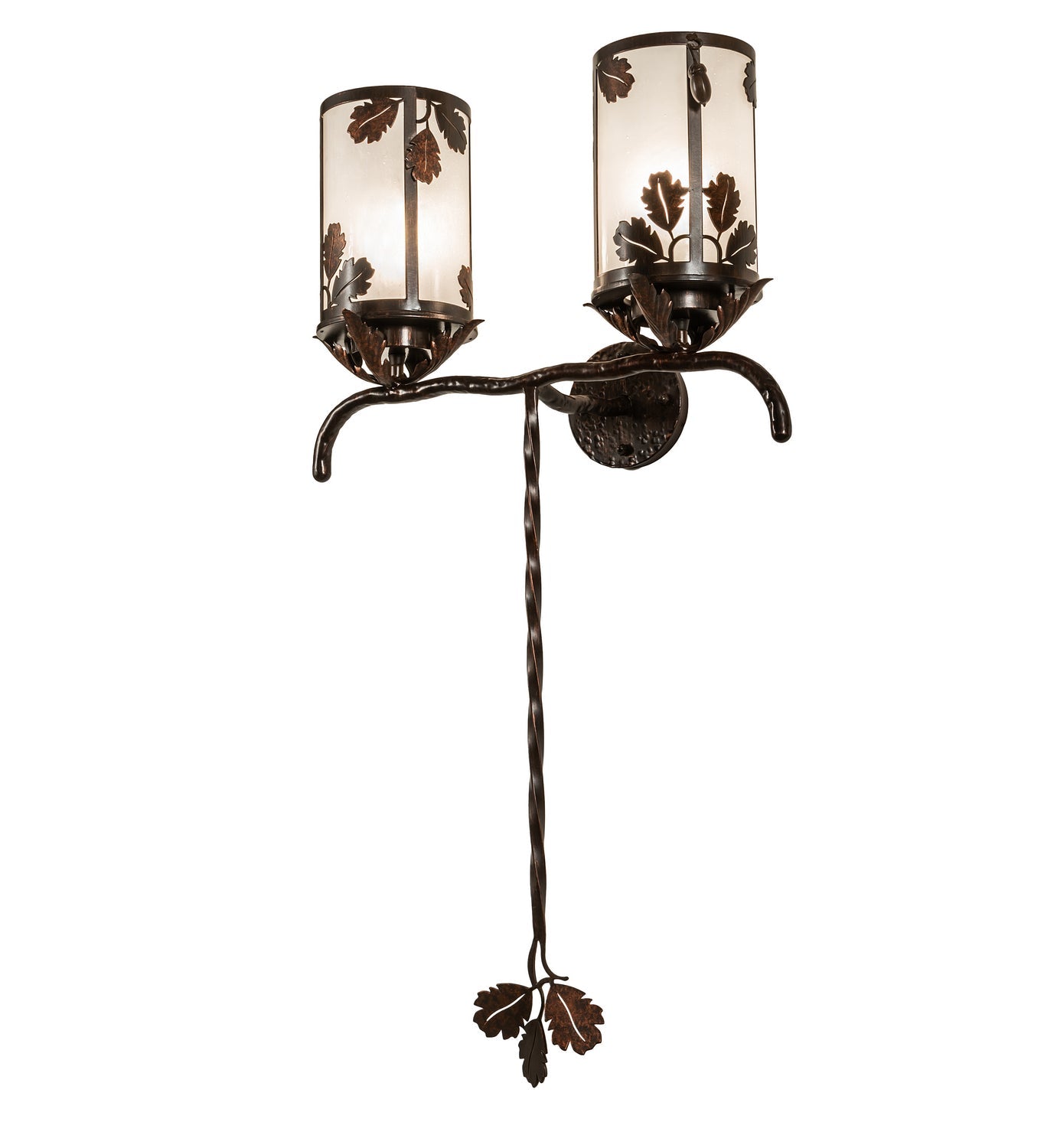 Blue Oak 2-Light 40.00" Hanna Copper And Cimarron Bronze LED Wall Sconce front view