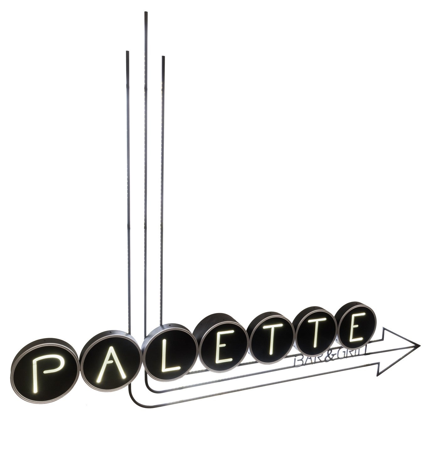 Paletta 10-Light 69.00" Solar Black LED Wall Sconce detail view 2