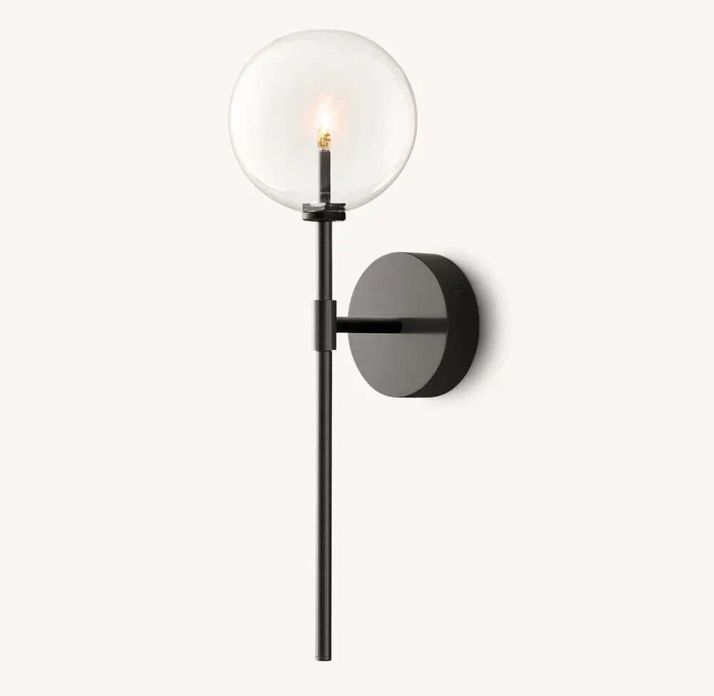 Glass Globe Wall Light, Bathroom Wall Sconce, detail 10