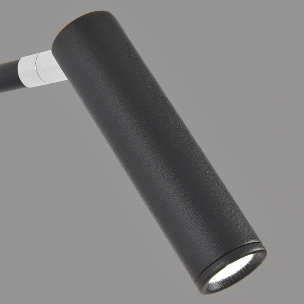 Black/White Tube LED Pivot Arm Wall Light, detail angle 7, Tianguang Select