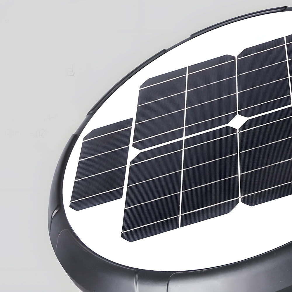 1-Light Black Outdoor LED Solar Lamp Post and Pole