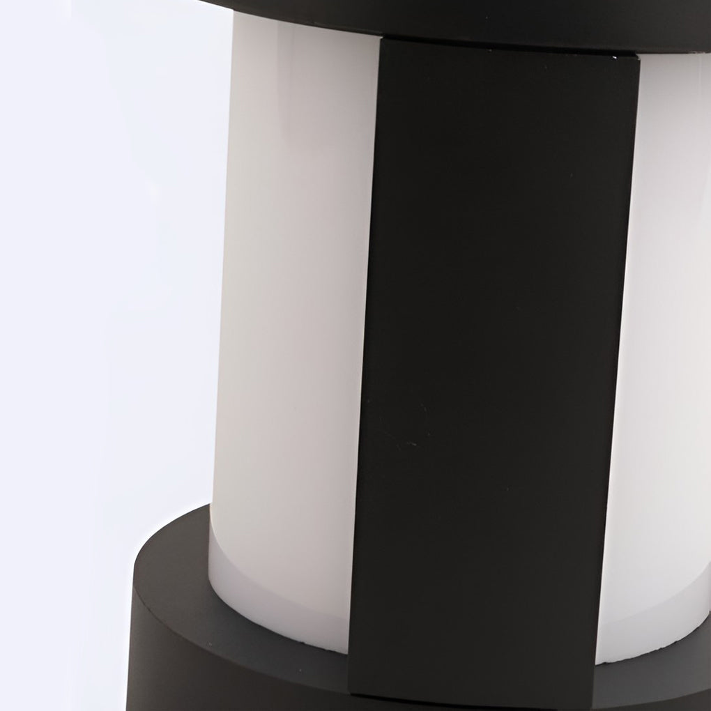 Circular Waterproof LED Solar Black Contemporary Exterior Pathway Lights, outdoor light, detail angle 10, Tianguang Select