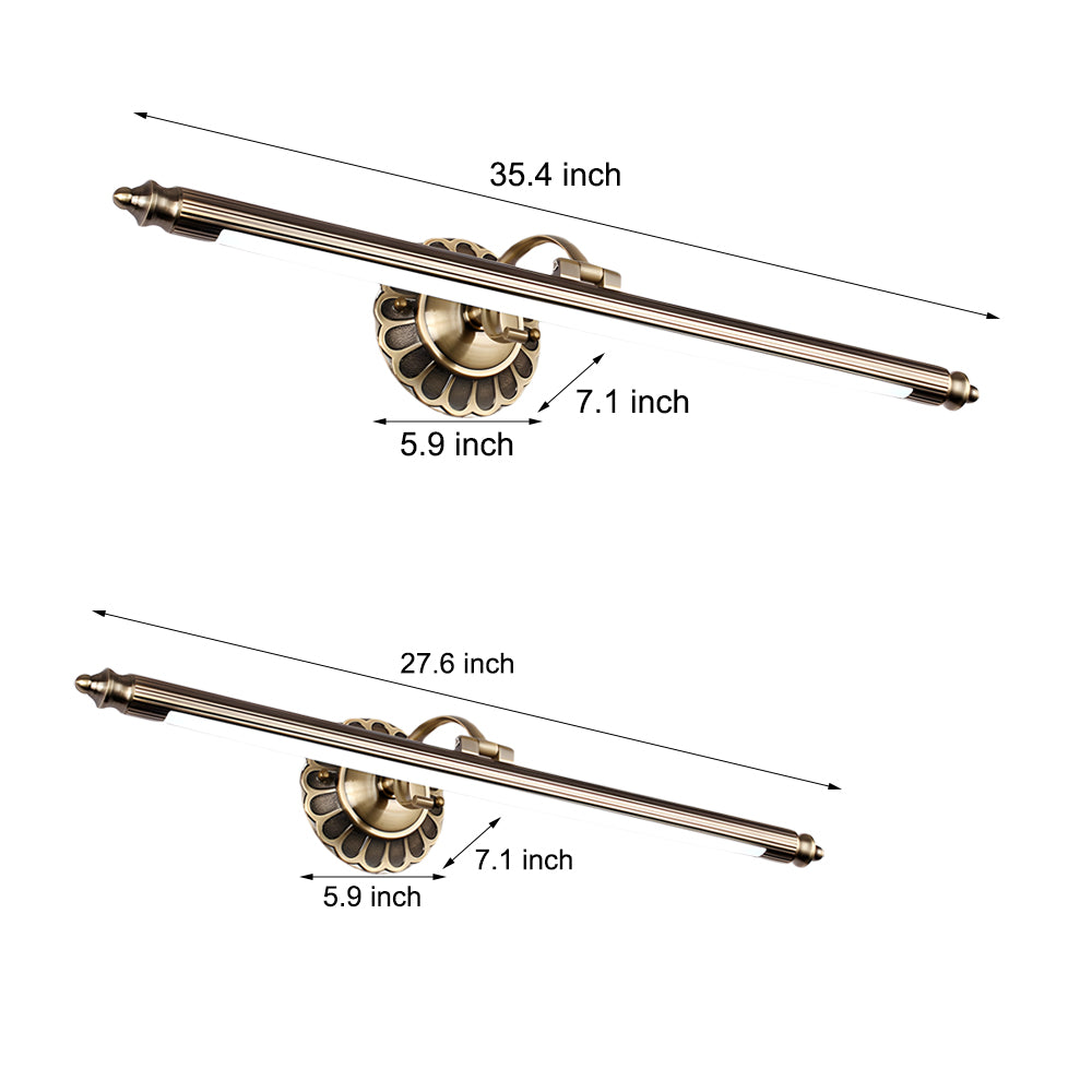 Retro Cylinder LED Bathroom Vanity Light with Flower