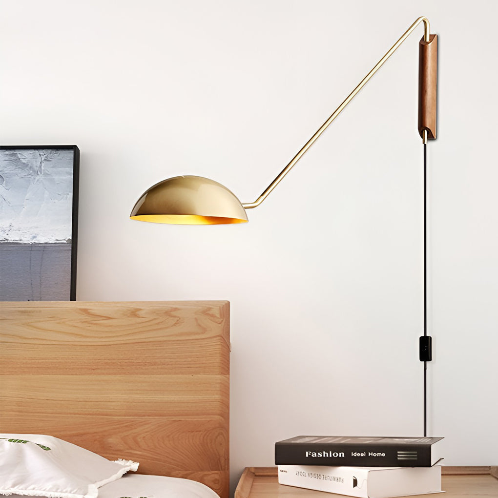 Adjustable Creative E26 Nordic Pivot Arm Wall Light, Bedroom Wall Sconce, Dia 10in