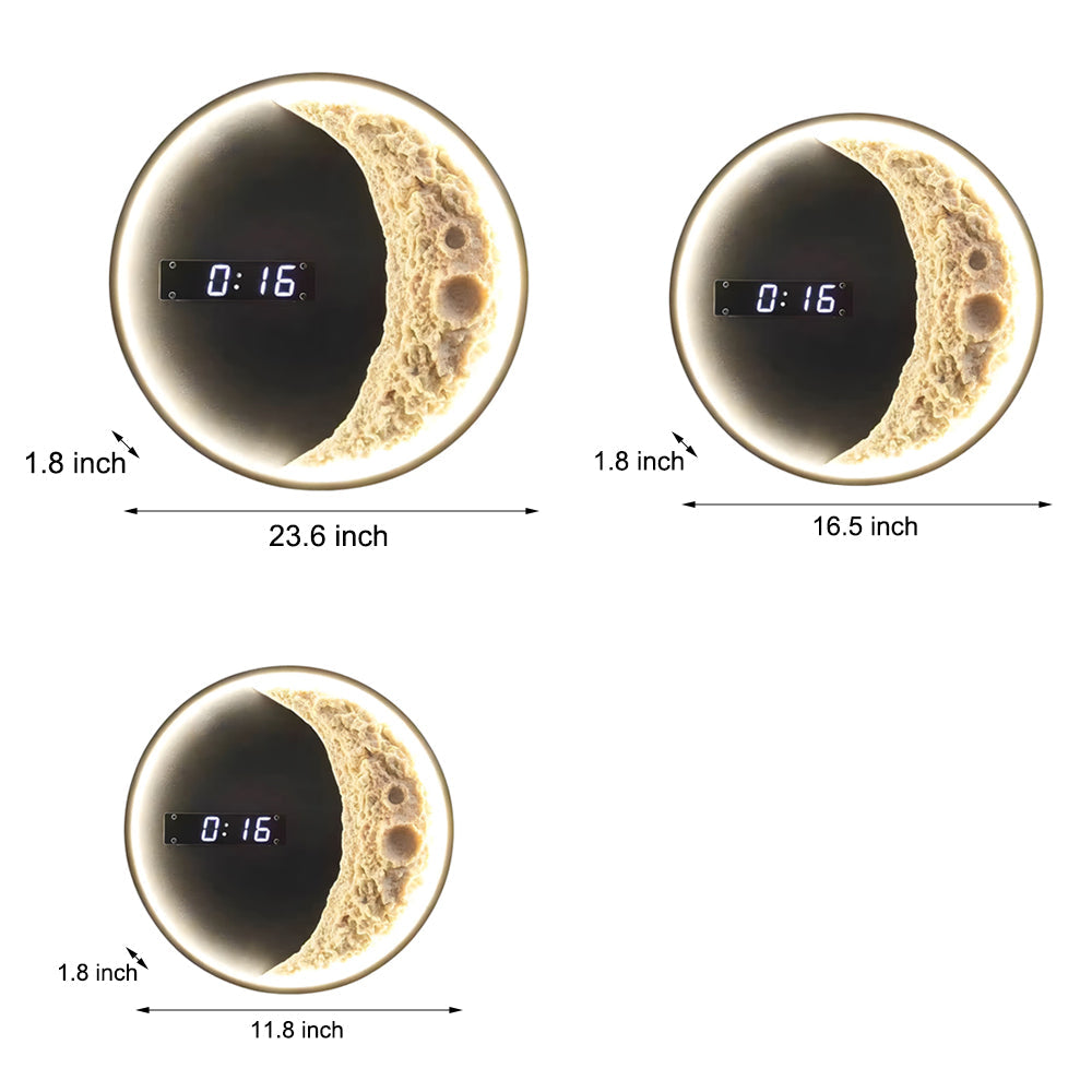Moon LED Wall Light Wall Digital Clock Astronaut Decor 3 Color Wall Light, Hardwired Wall Sconce, detail 7