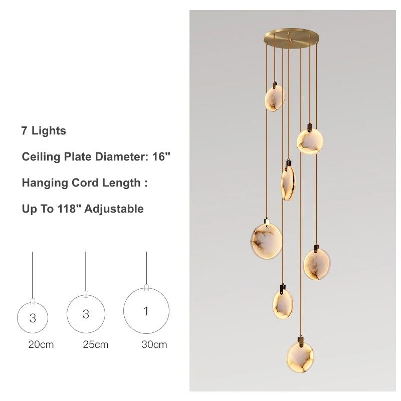 Moonshade Natural Marble Pendant Light Fixture