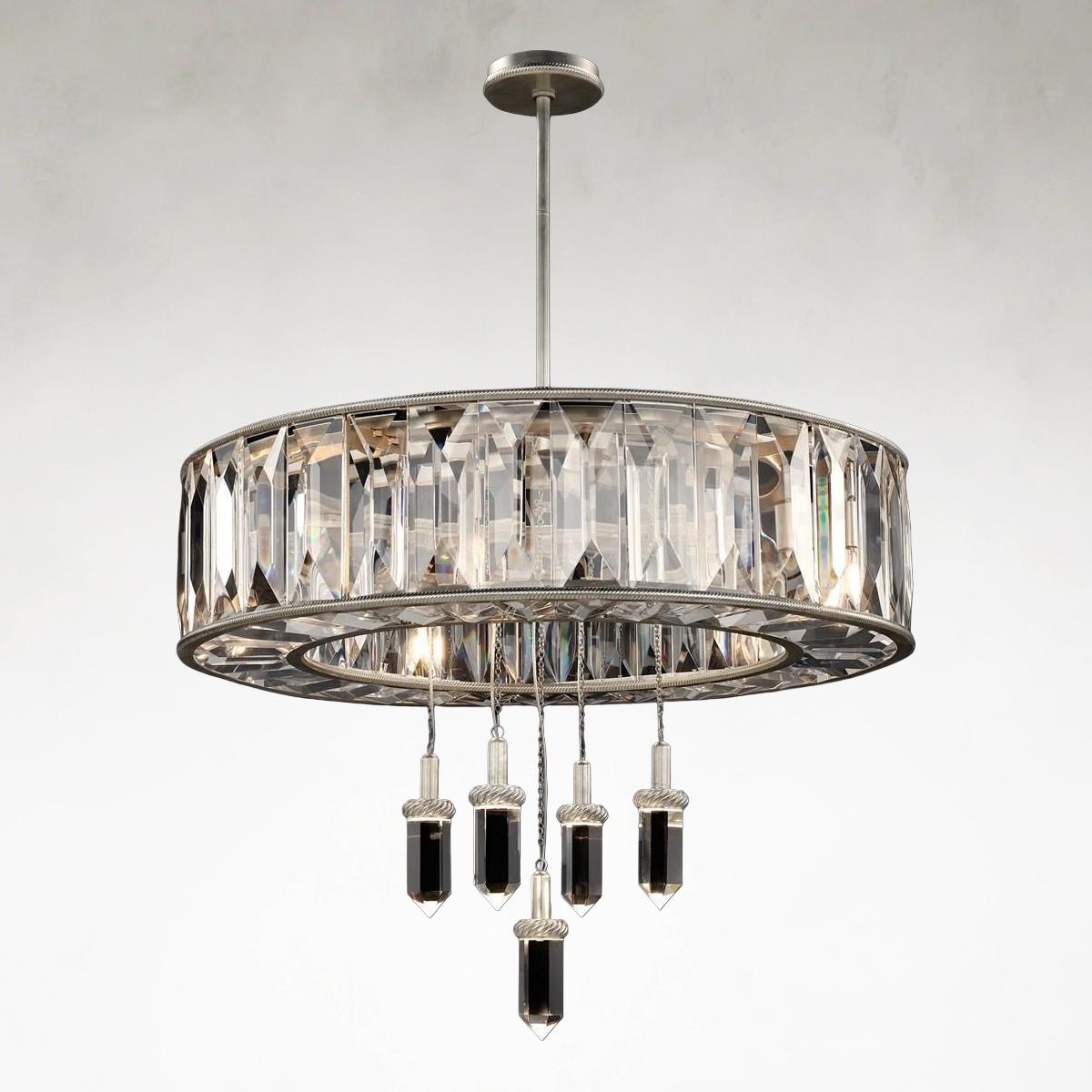Bardots 10-Light 36-Inch Champagne Silver Ceiling Chandelier
