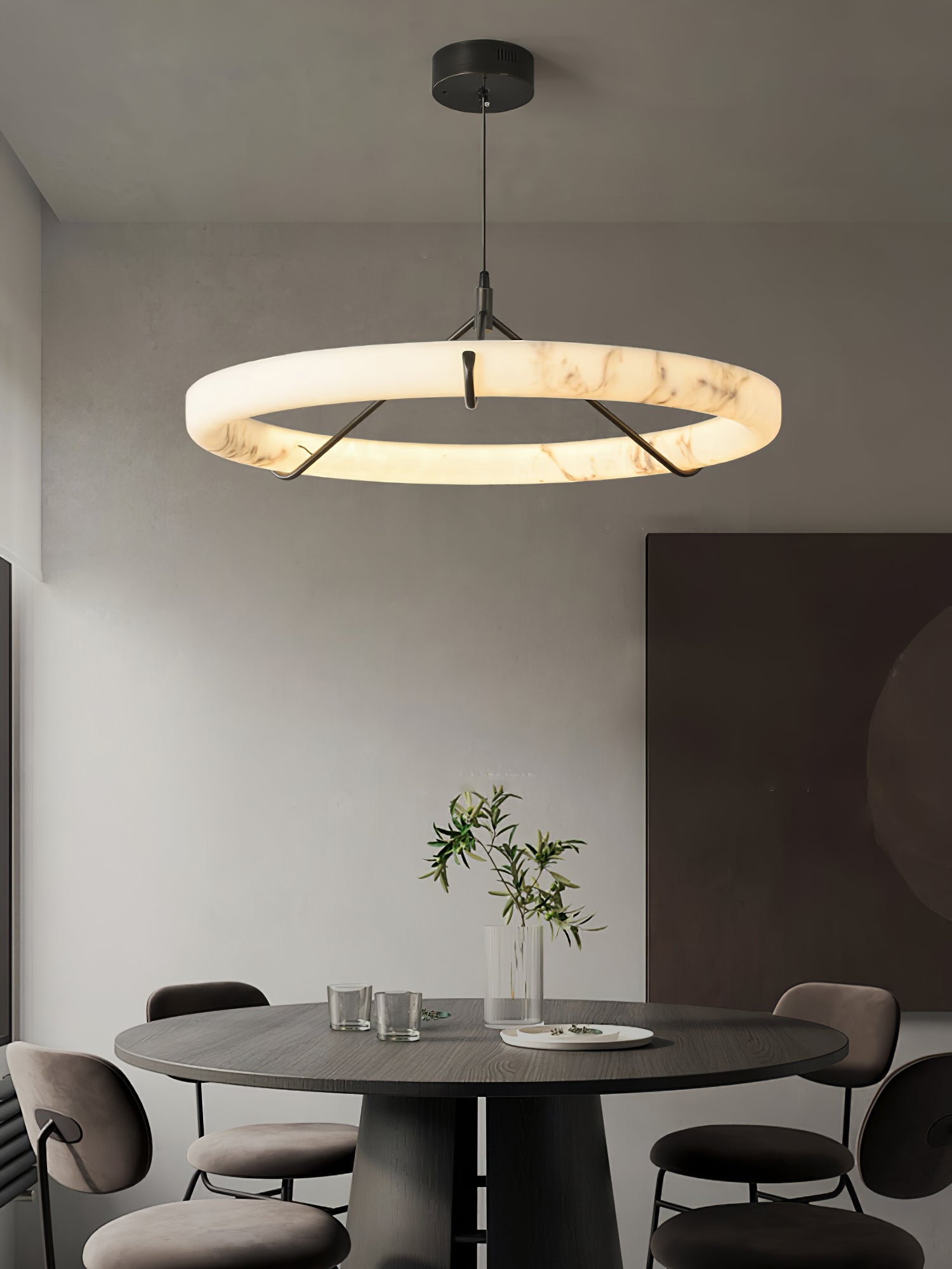 Alabaster Ring Chandelier