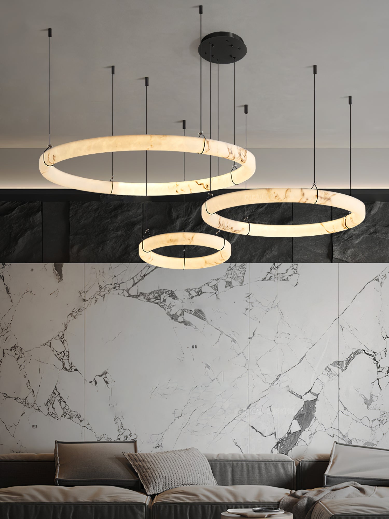 Alabaster Ring Chandelier