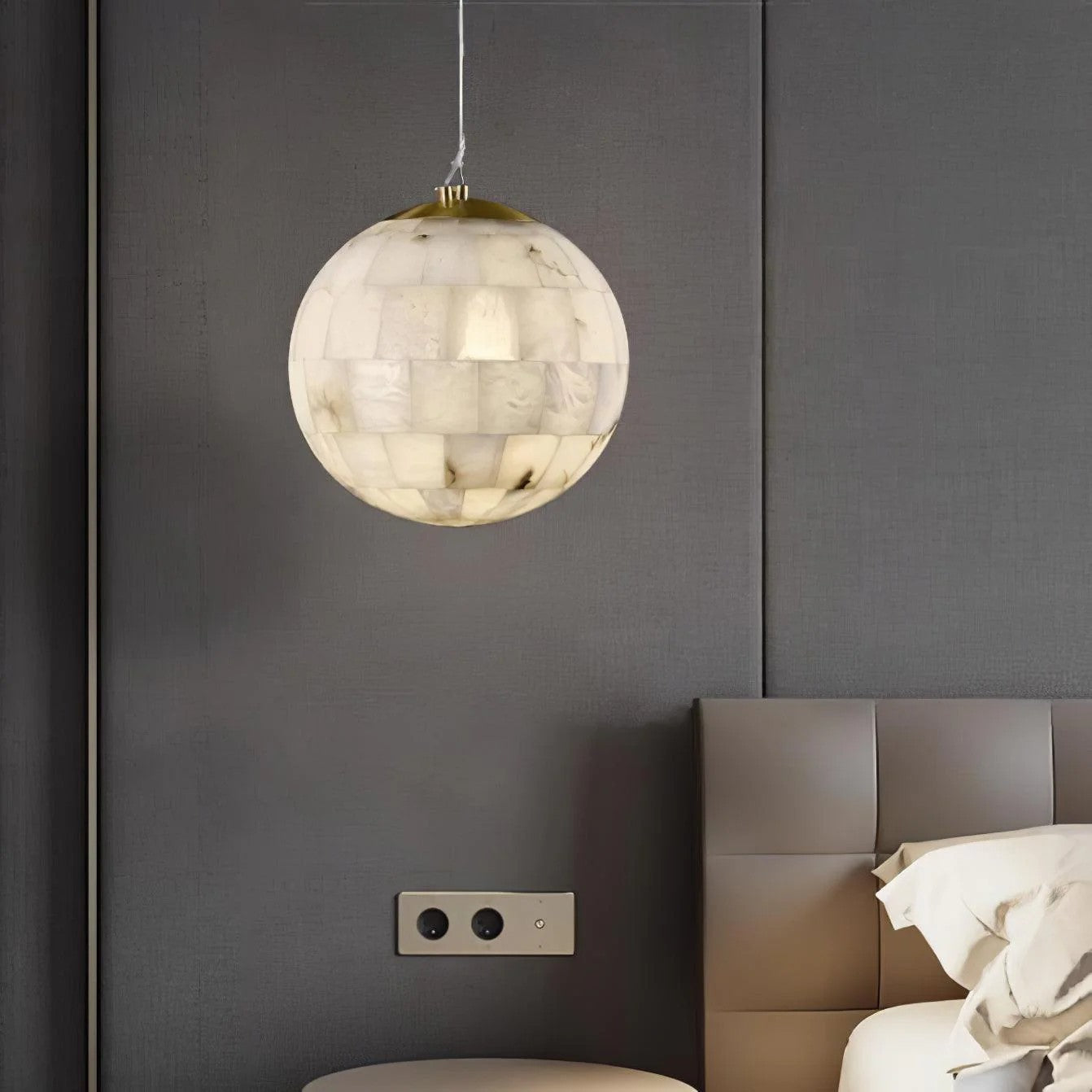 Alabaster Ball Pendant Light 11