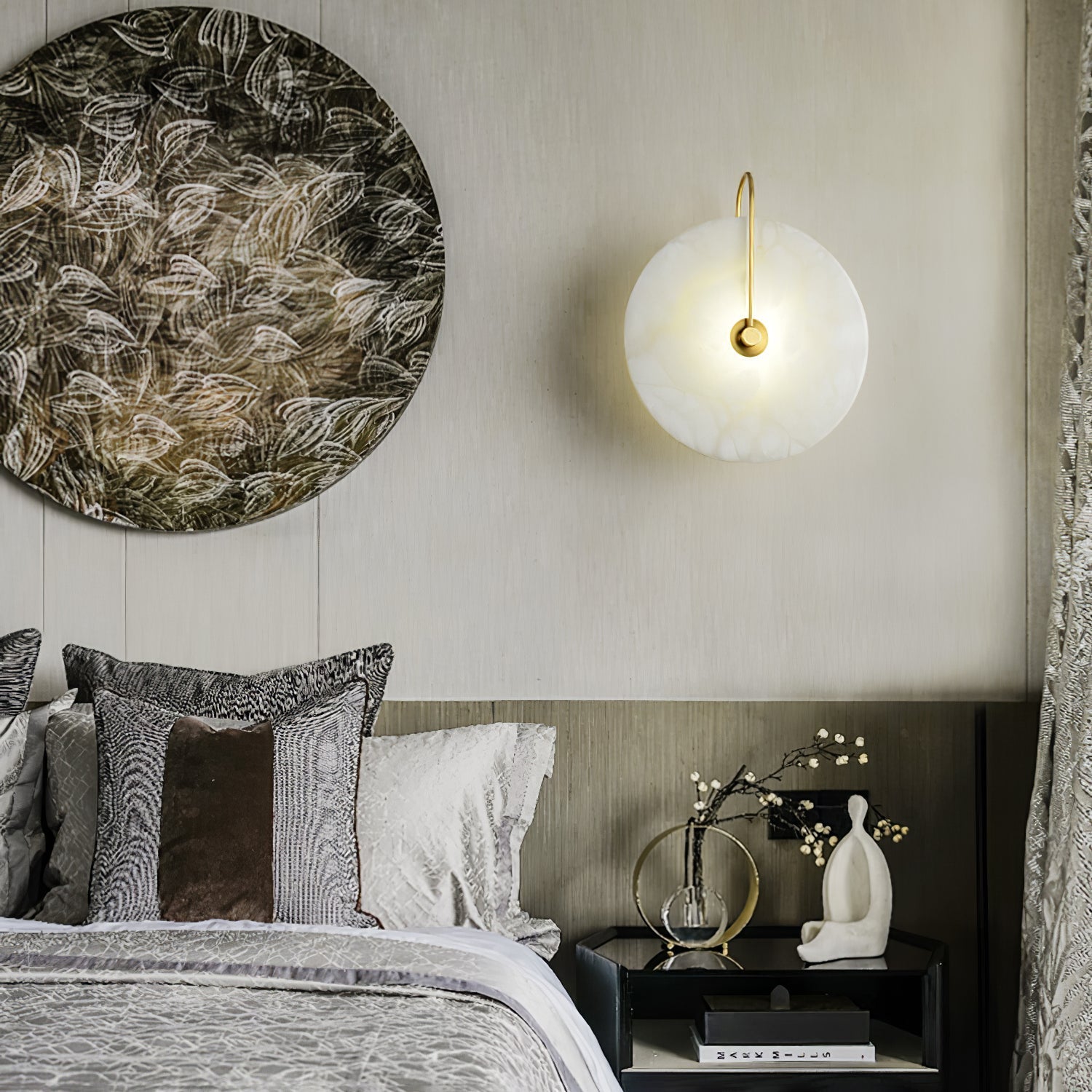 Alabaster LED Wall Light, Hardwired Wall Sconce, detail 4