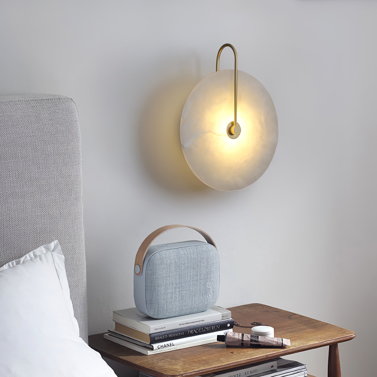 Alabaster LED Wall Light, Hardwired Wall Sconce, detail 2