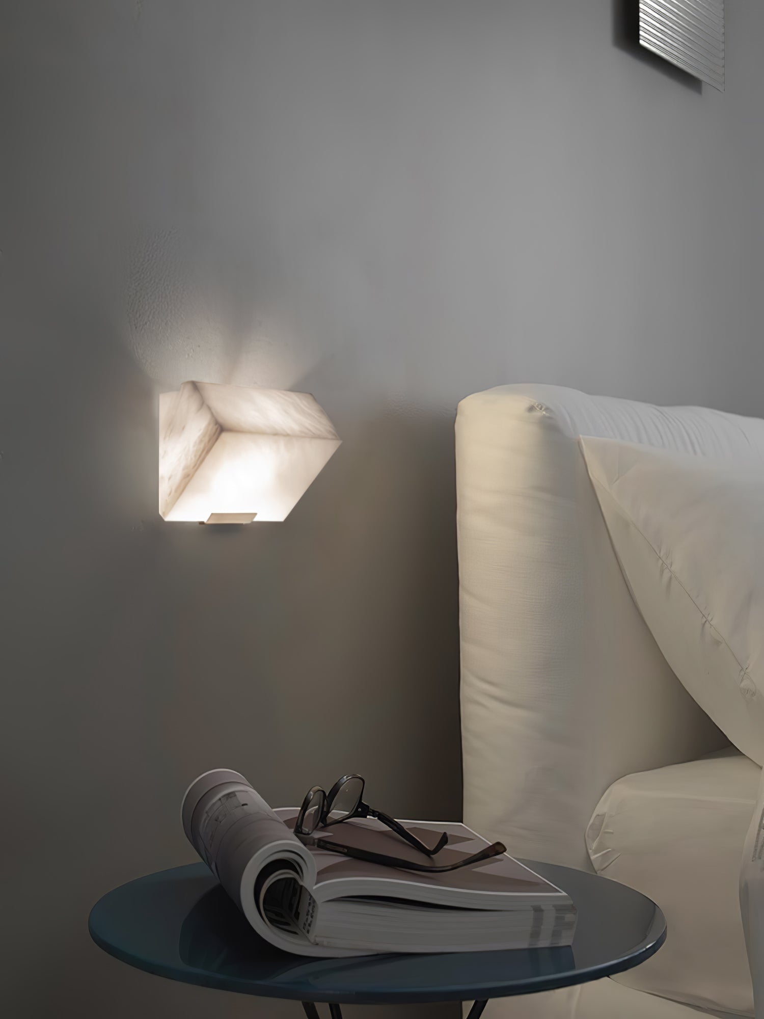 Alabaster Staircase Wall Light, Hardwired Wall Sconce, detail 10