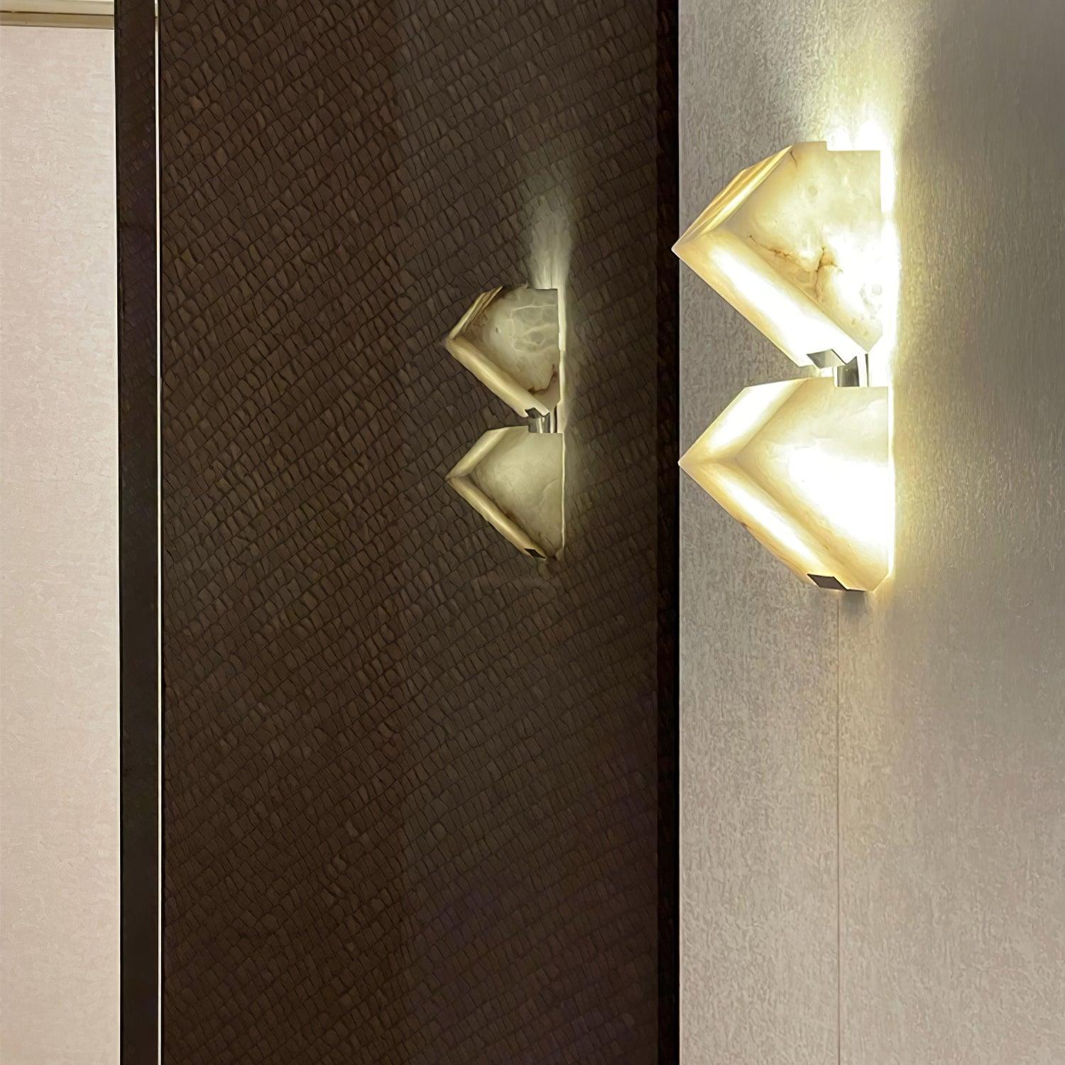 Alabaster Staircase Wall Light, Hardwired Wall Sconce, detail 34
