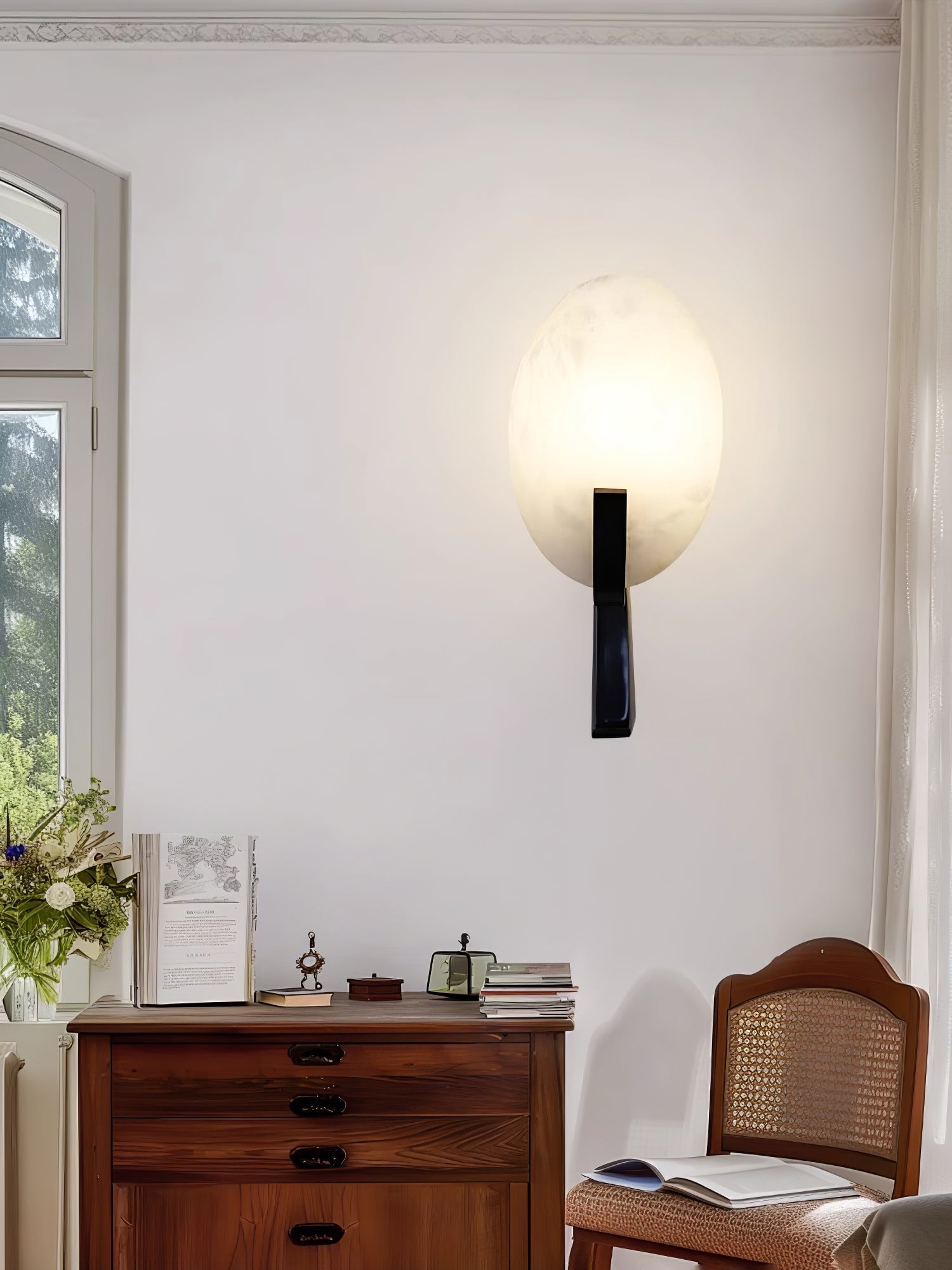 Alice Alabaster Wall Light, Hardwired Wall Sconce, detail 20