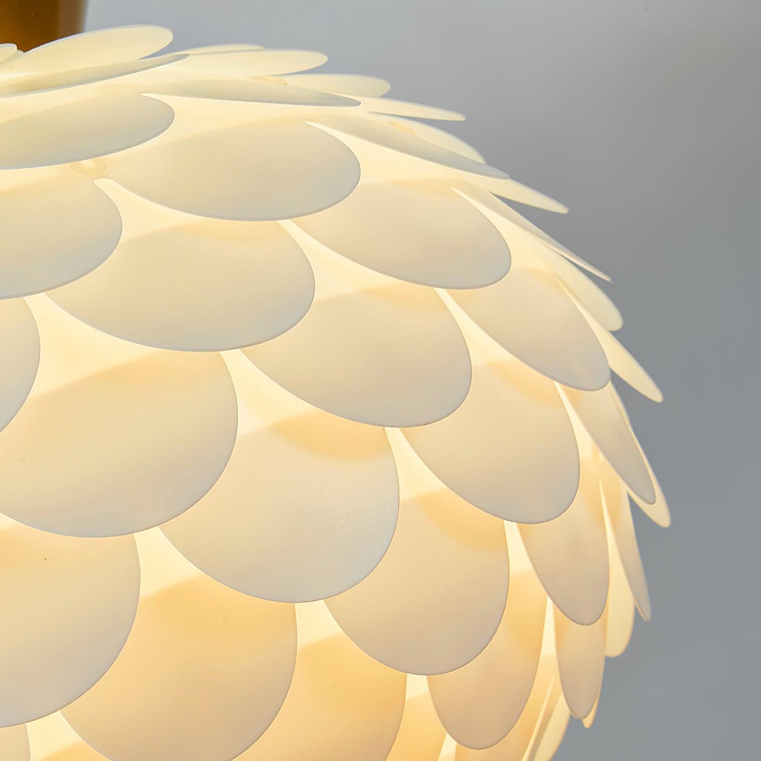 Side view of crystal pendant light for scale and shape reference