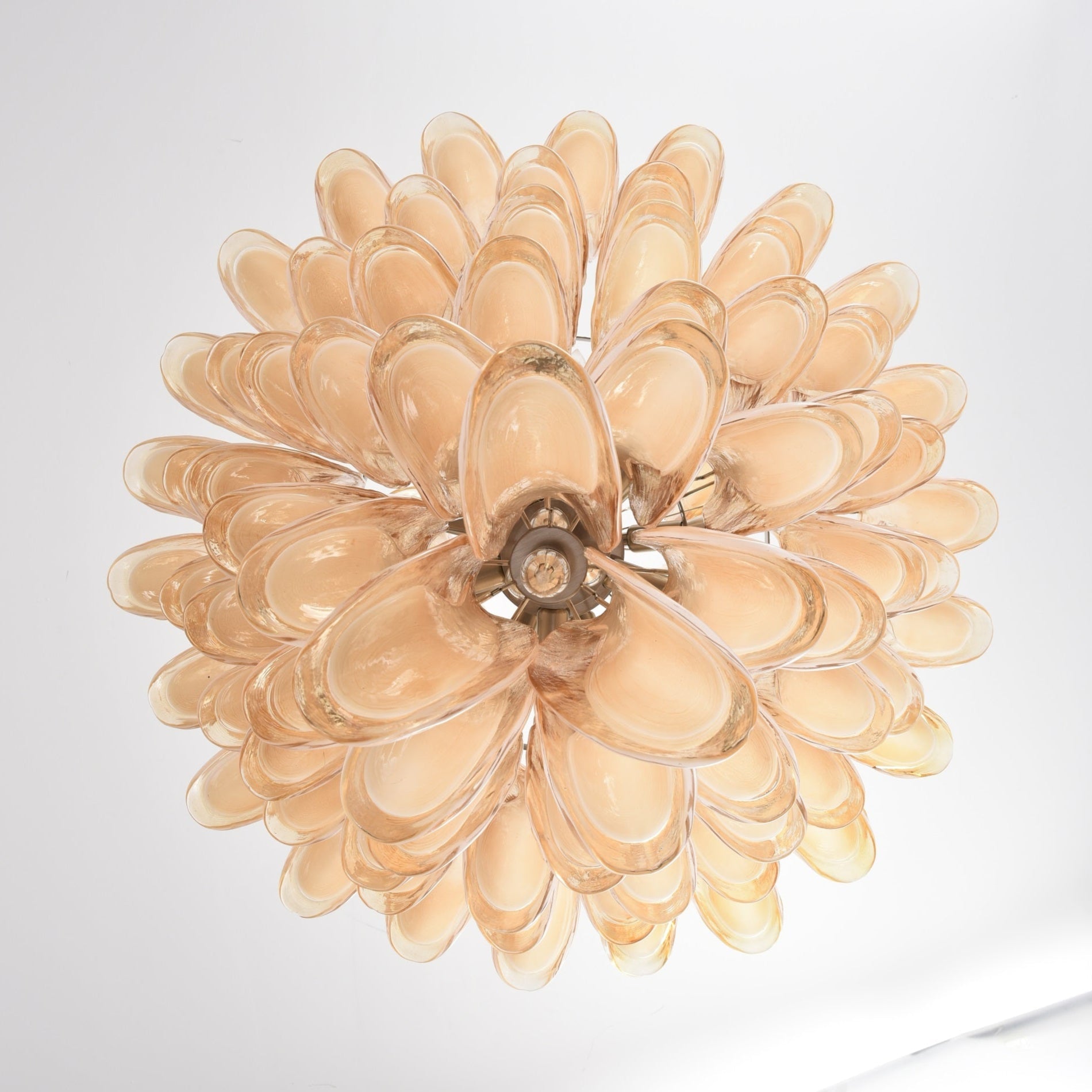 Amber Cloud Murano Glass Petals Chandelier