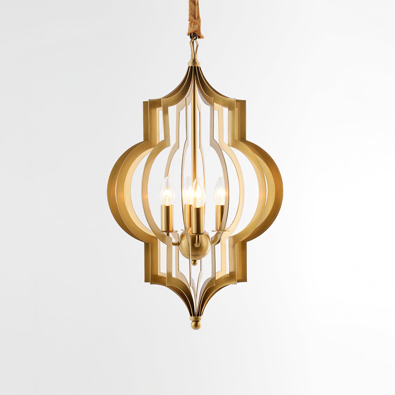 Antique Gold Leaf Lantern Chandelier 12.2