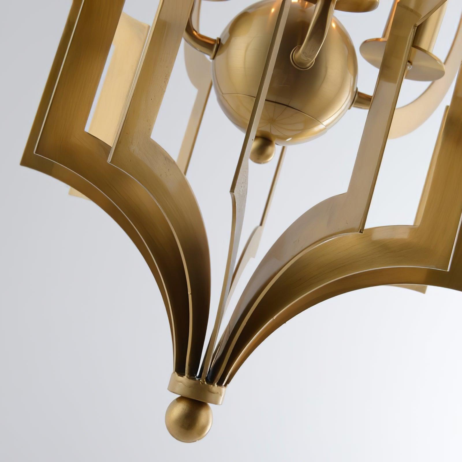 Antique Gold Leaf Lantern Chandelier 12.2