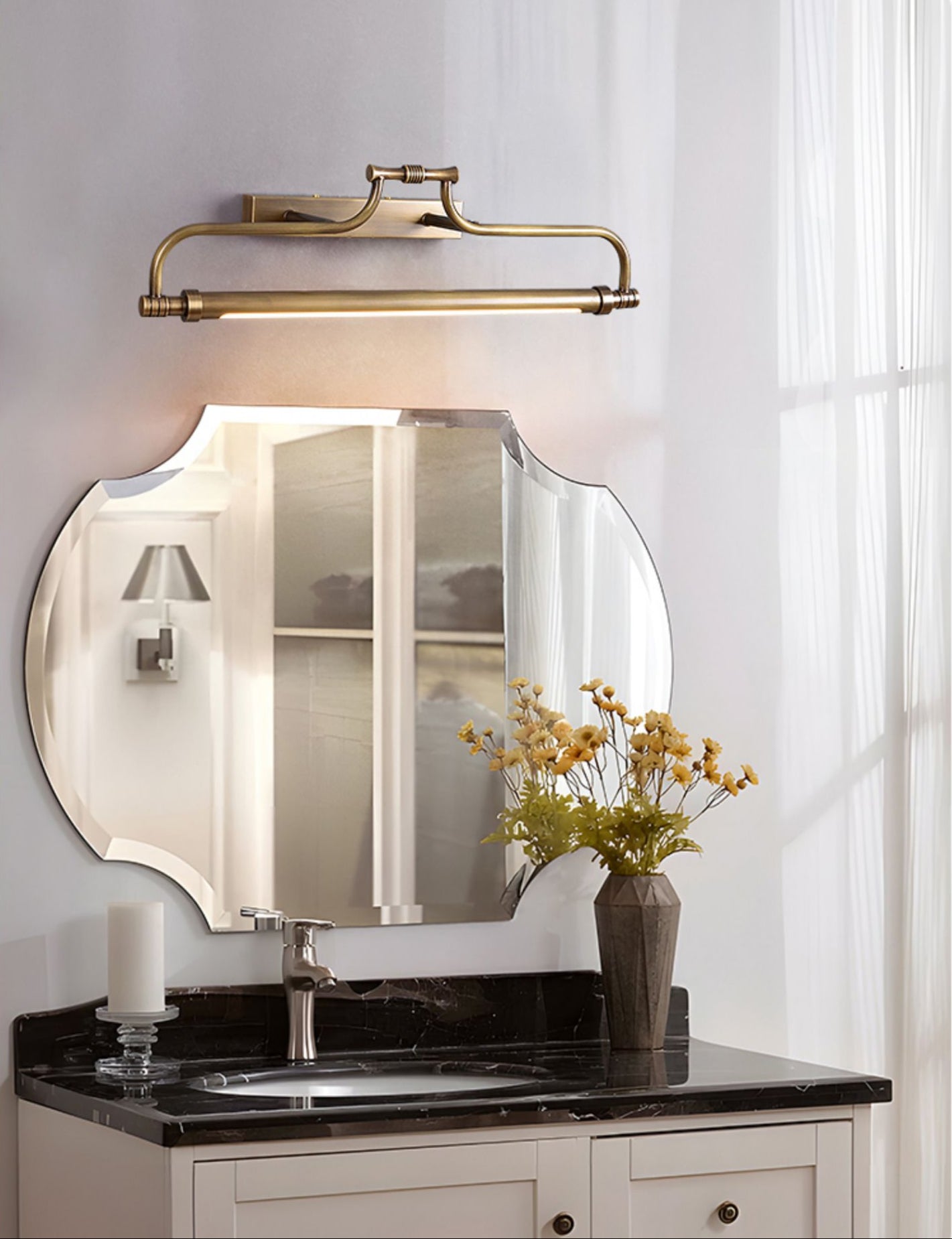 Arclore Gallery Vanity Wall Fixture - L 52cm x H 14cm Metal, Bathroom Vanity Light, detail 7