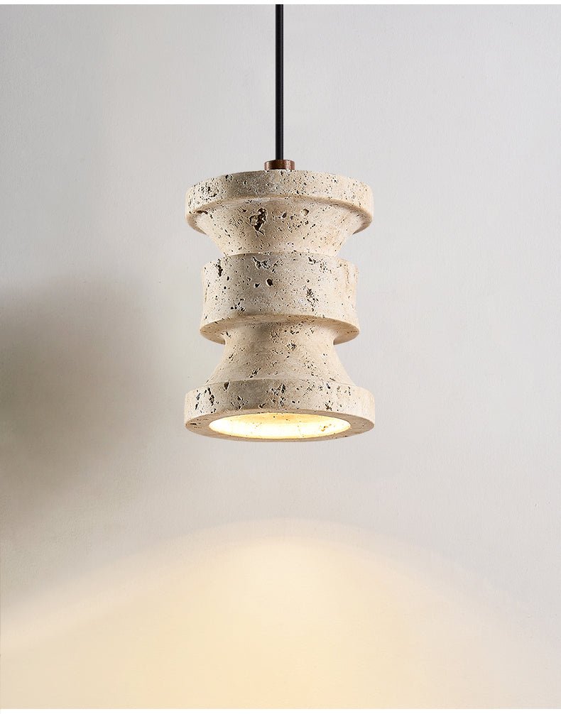 travertine pendant light shown as a main product image for kitchen islands