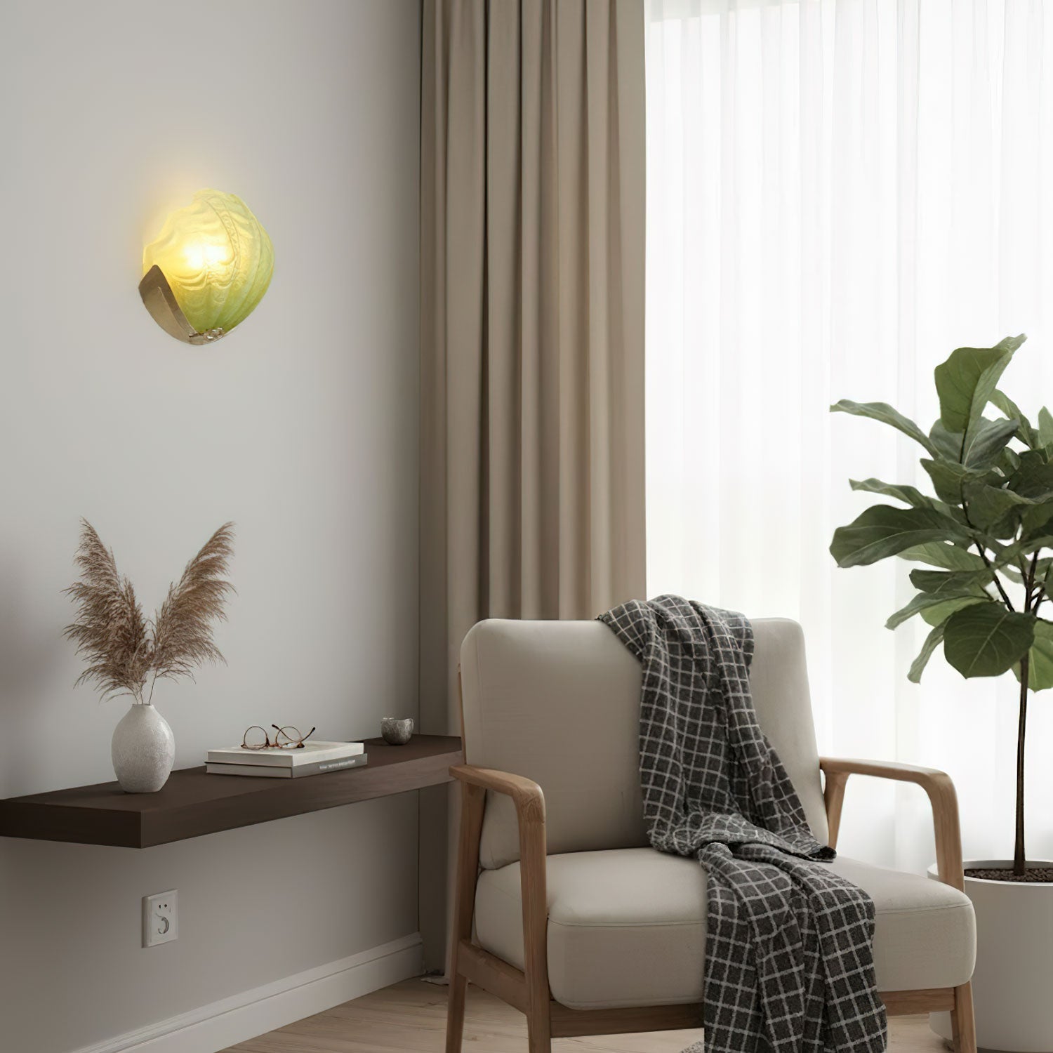 Art Deco Scallop Wall Sconce