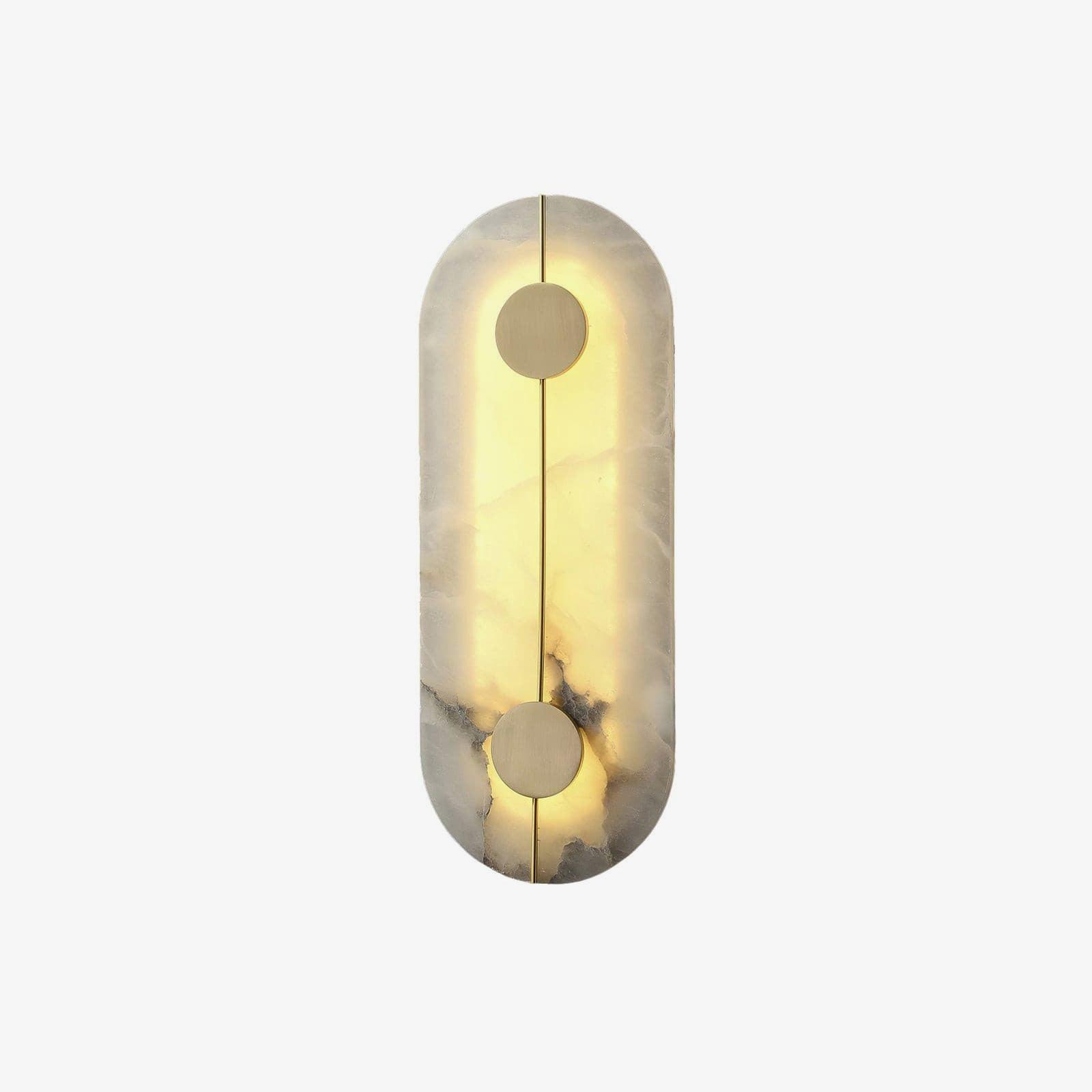 Artistic Marble Wall Light, Bedroom Wall Sconce, Brass, ∅ 7.9″ x H 7.9″ Set of 2