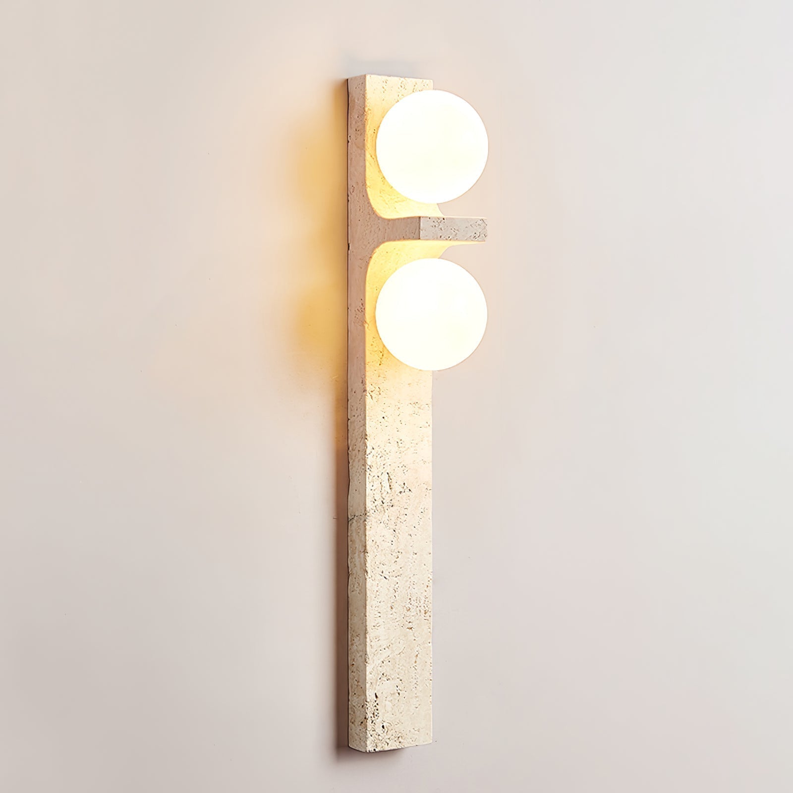 Asymmetrical Travertine Wall Sconce detail view 3