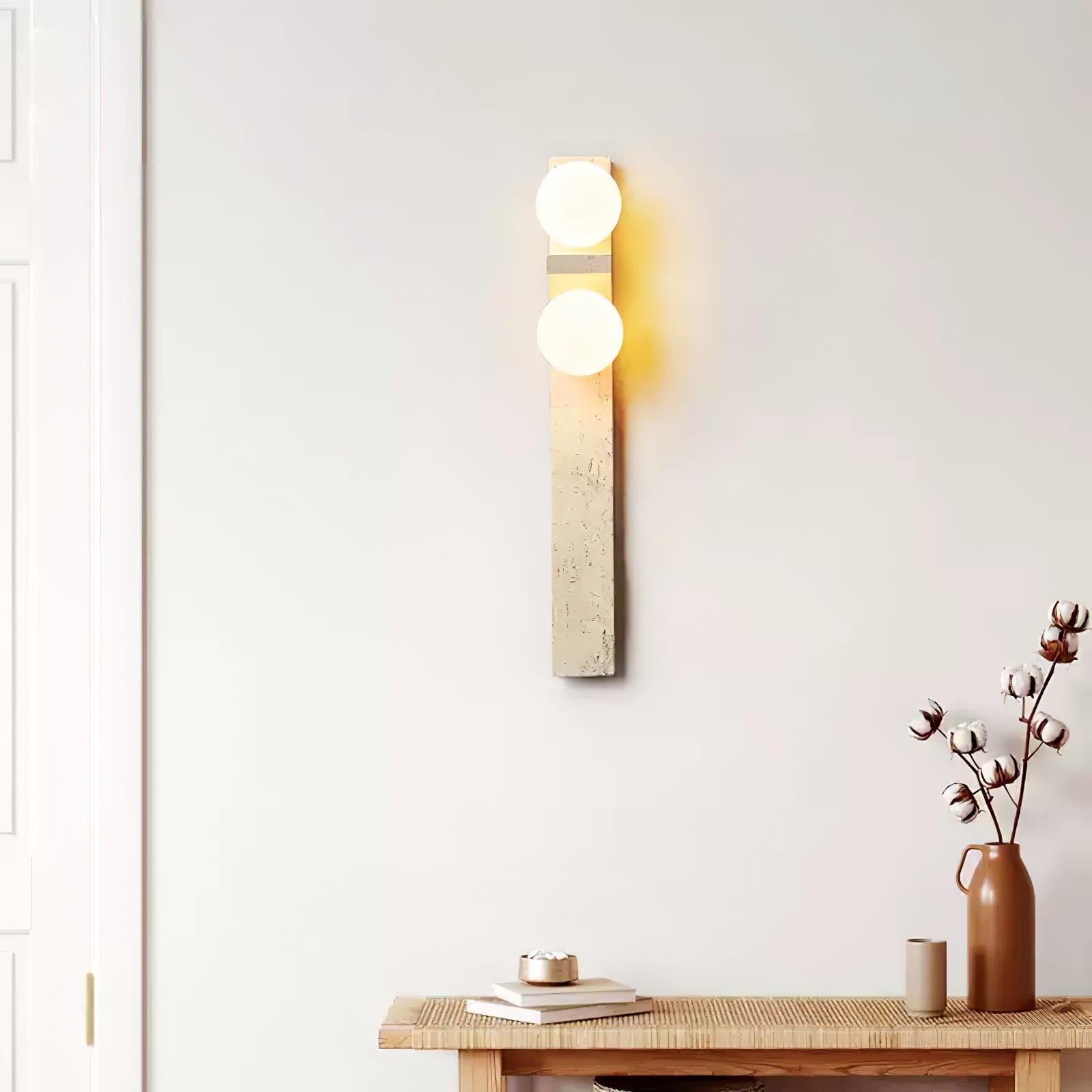 Asymmetrical Travertine Wall Sconce detail view 14