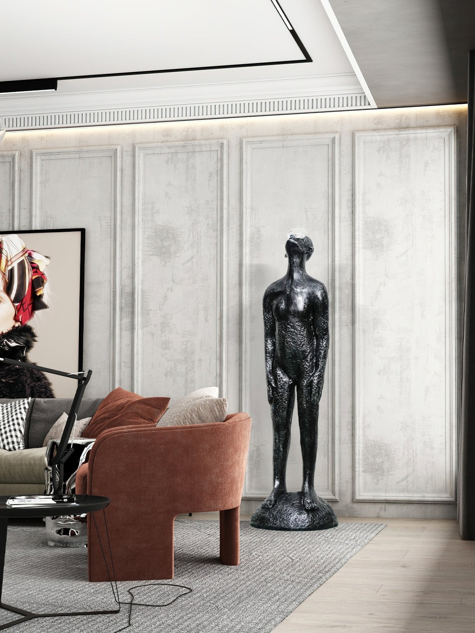 Atlas Guardian Sculpture Floor Lamp detail view 3