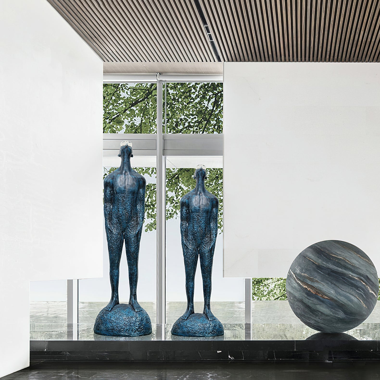 Atlas Guardian Sculpture Floor Lamp detail view 10