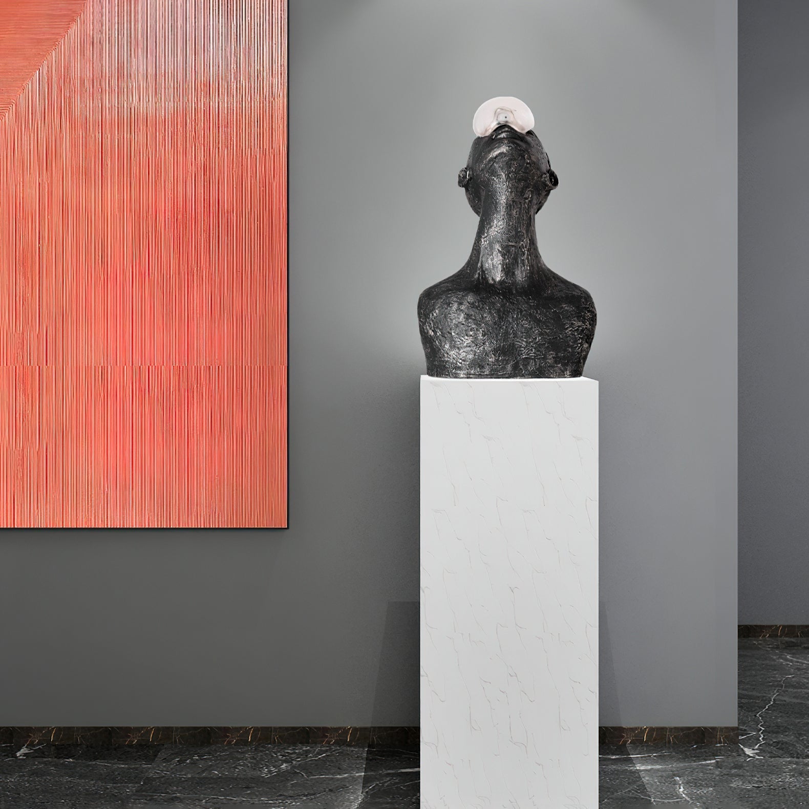 Atlas Guardian Sculpture Table Lamp