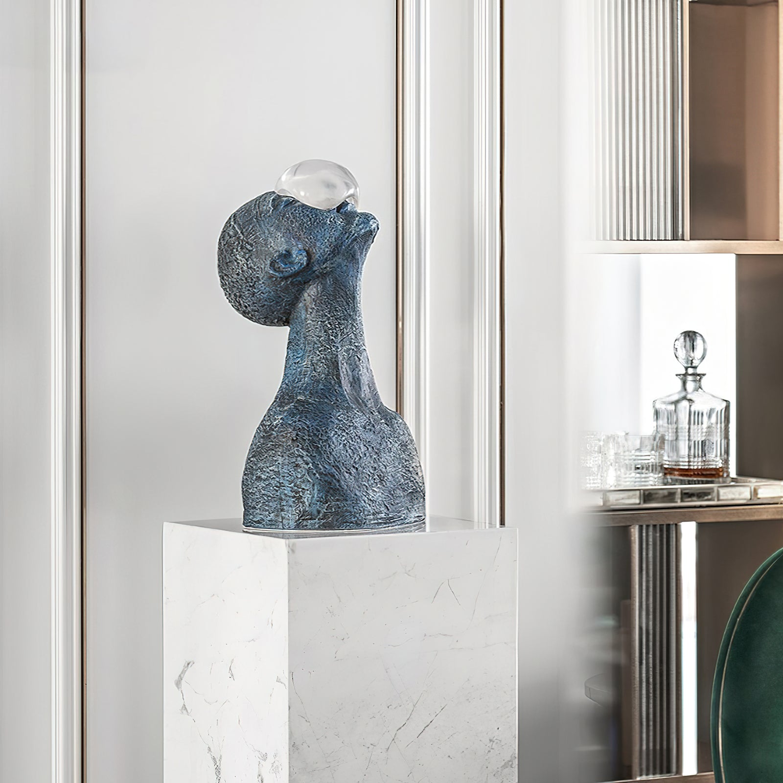 Atlas Guardian Sculpture Table Lamp