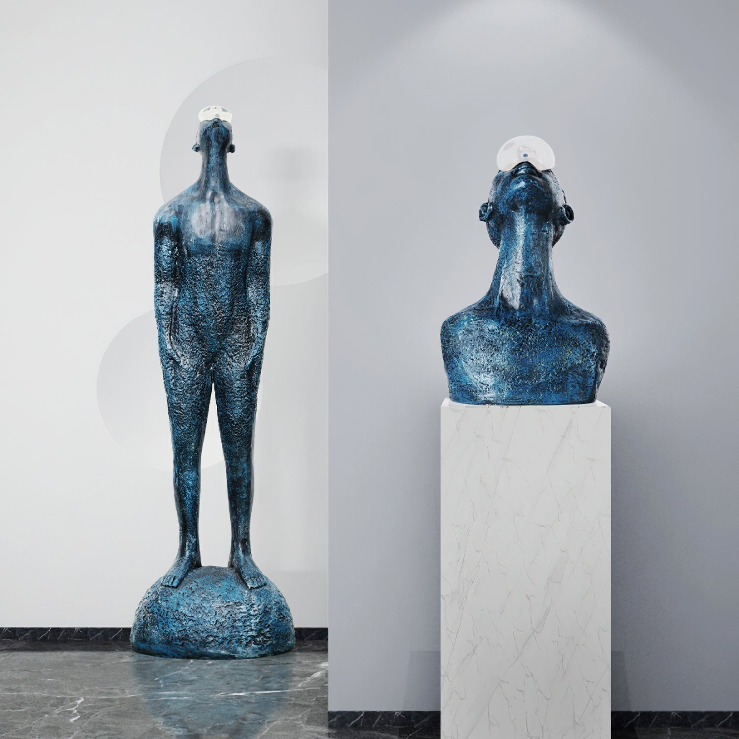 Atlas Guardian Sculpture Table Lamp