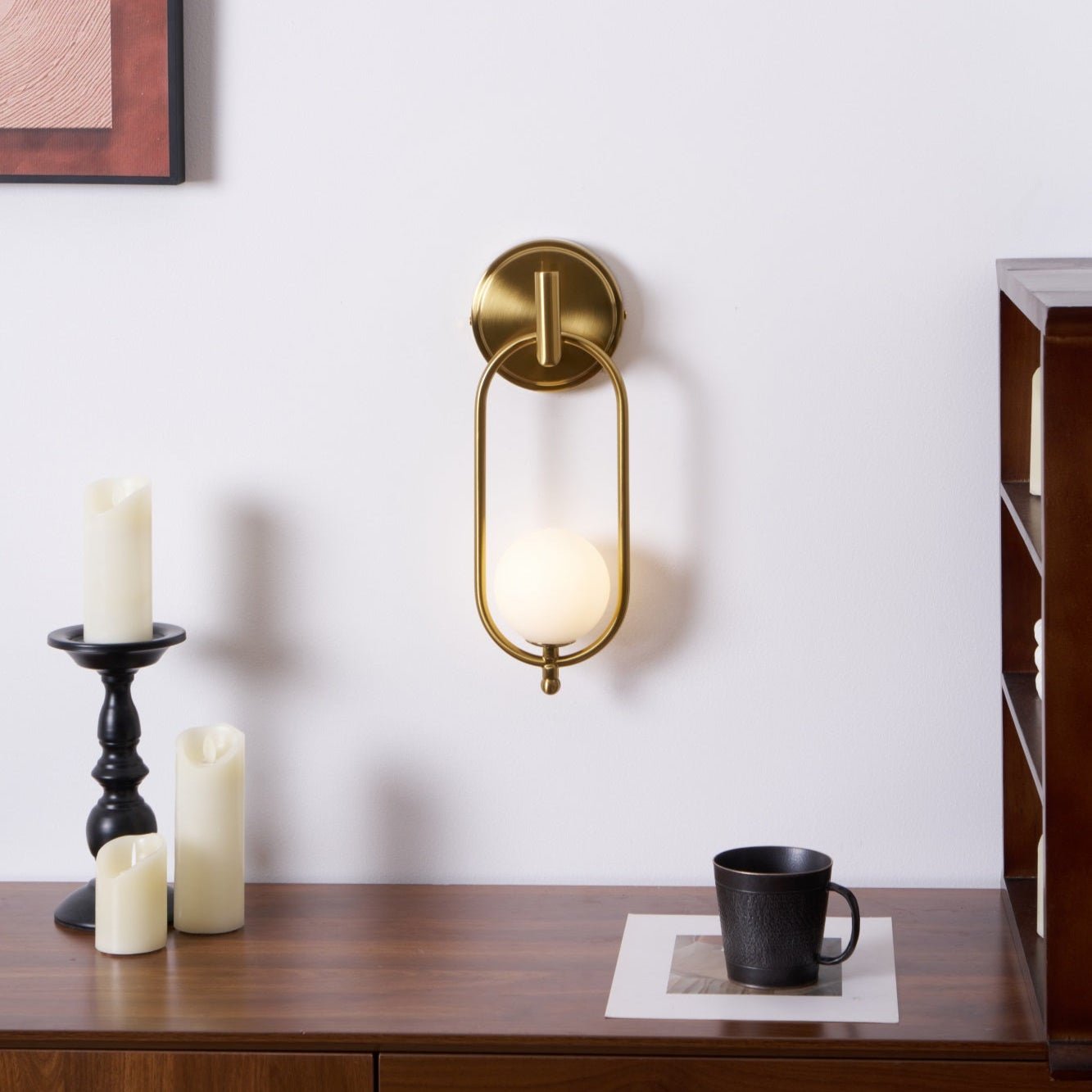Aurea Brass Wall Light detail view 2