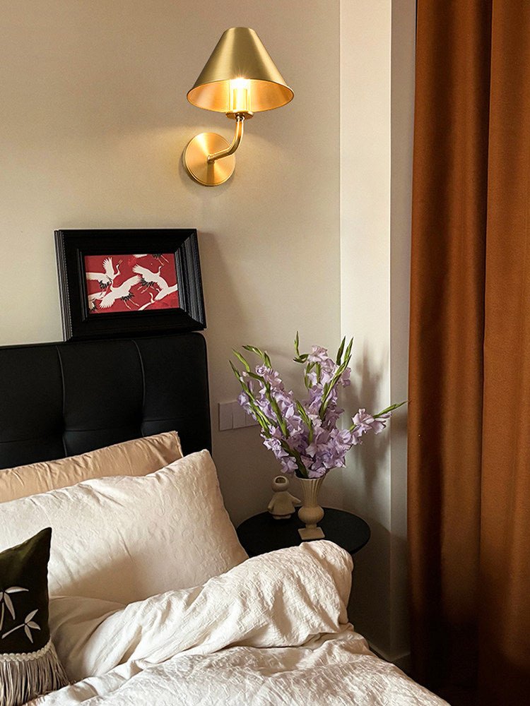 Aurelia Brass Wall Light, Hardwired Wall Sconce, detail 7
