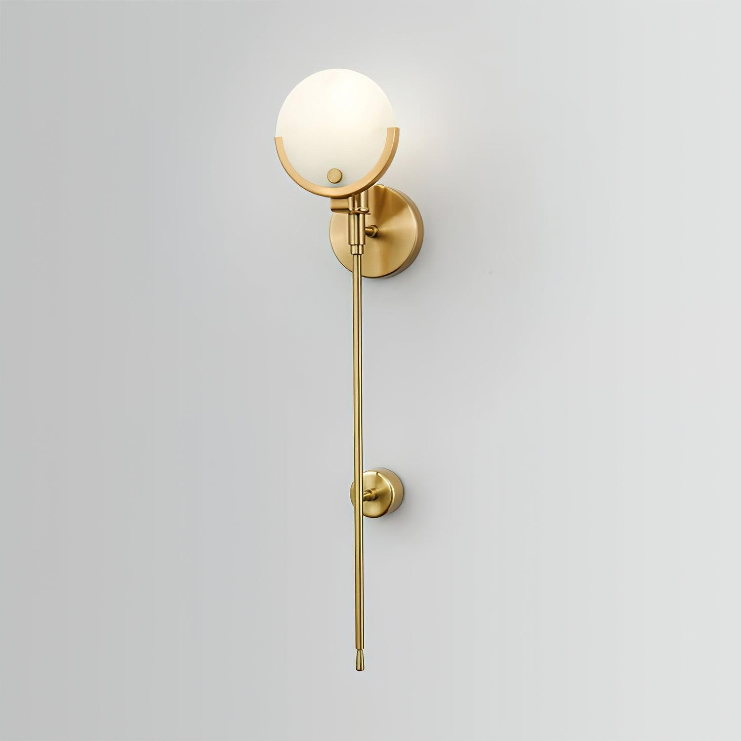 Ava Brass Alabaster Wall Light, Hardwired Wall Sconce, detail 55