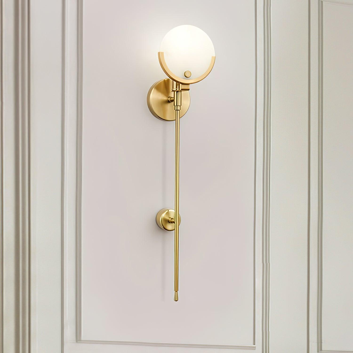 Ava Brass Alabaster Wall Light, Hardwired Wall Sconce, detail 59