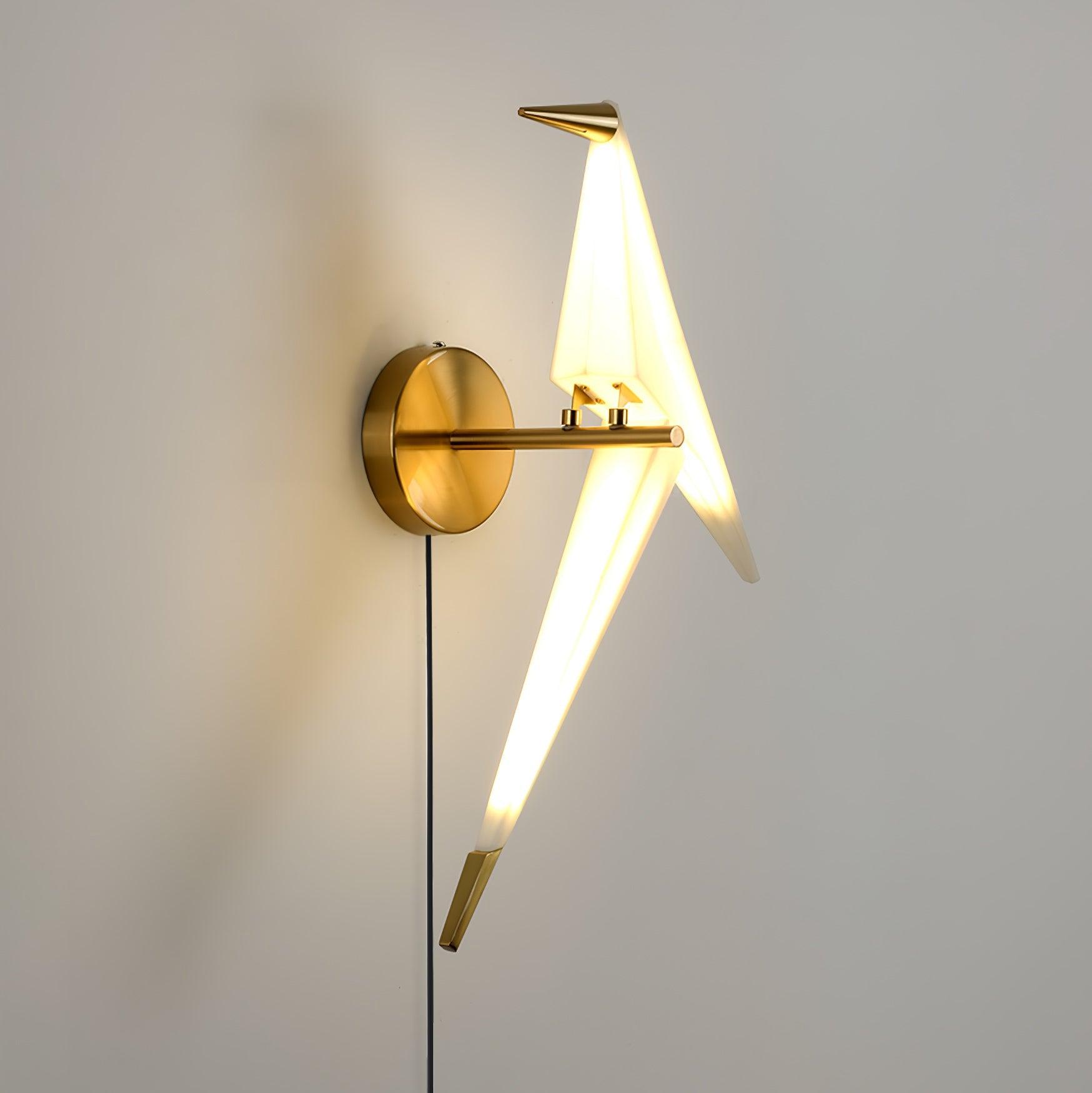 Paper Crane Plug-In Wall Light, Plug-In Wall Sconce, detail 5