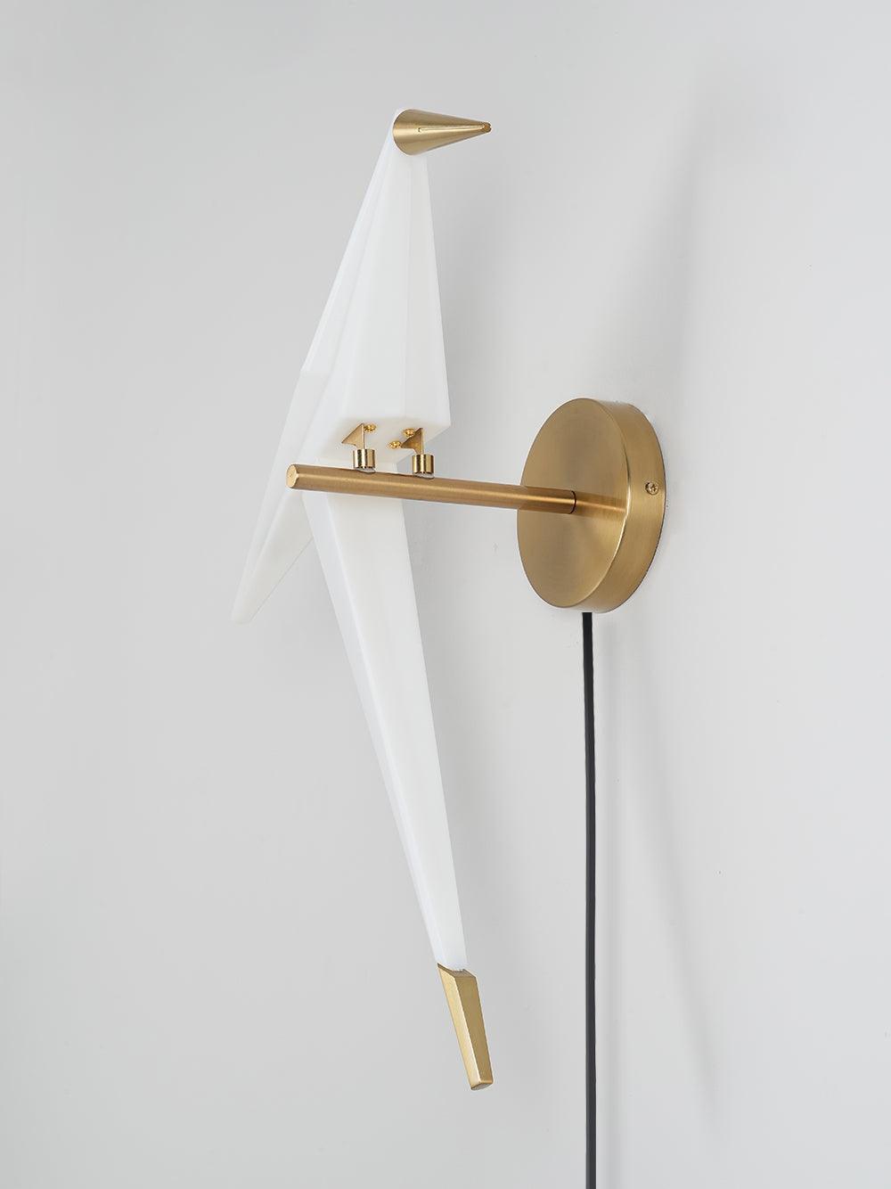 Paper Crane Plug-In Wall Light, Plug-In Wall Sconce, detail 6