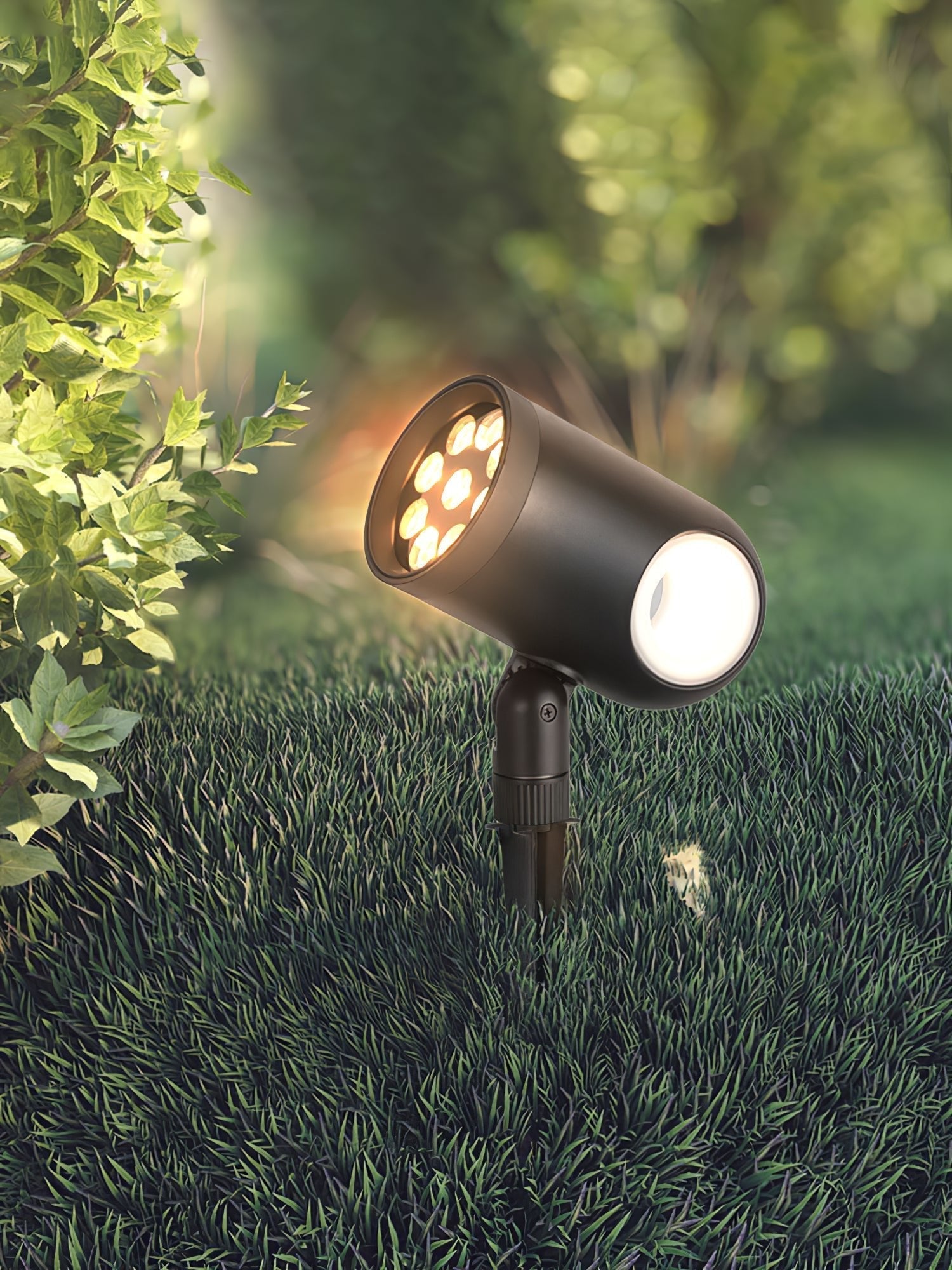 Stainless Steel Beam Spike Adjustable Landscape Spotlight, Hardwired Wall Sconce, detail 7