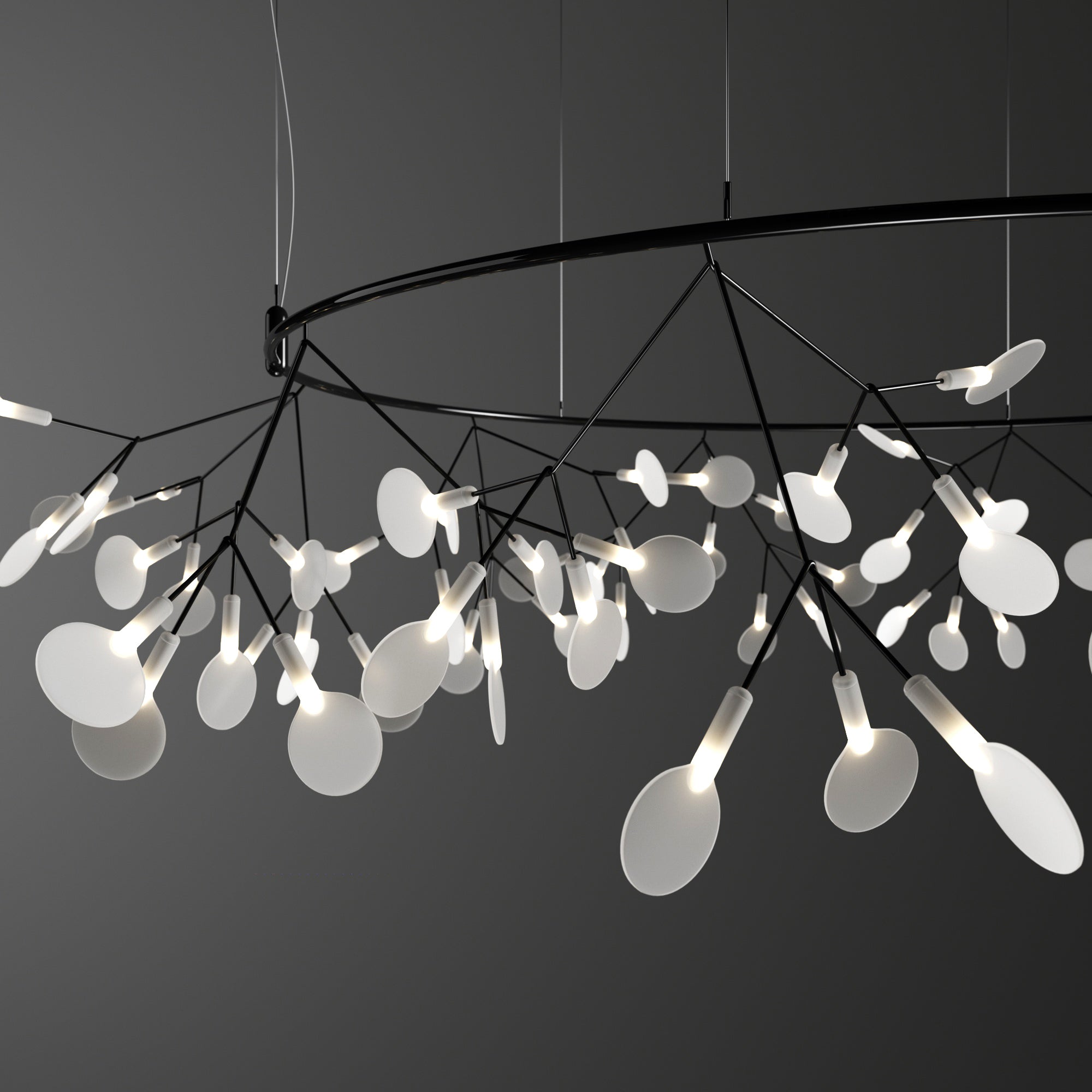 Black Big O Firefly LED Chandelier