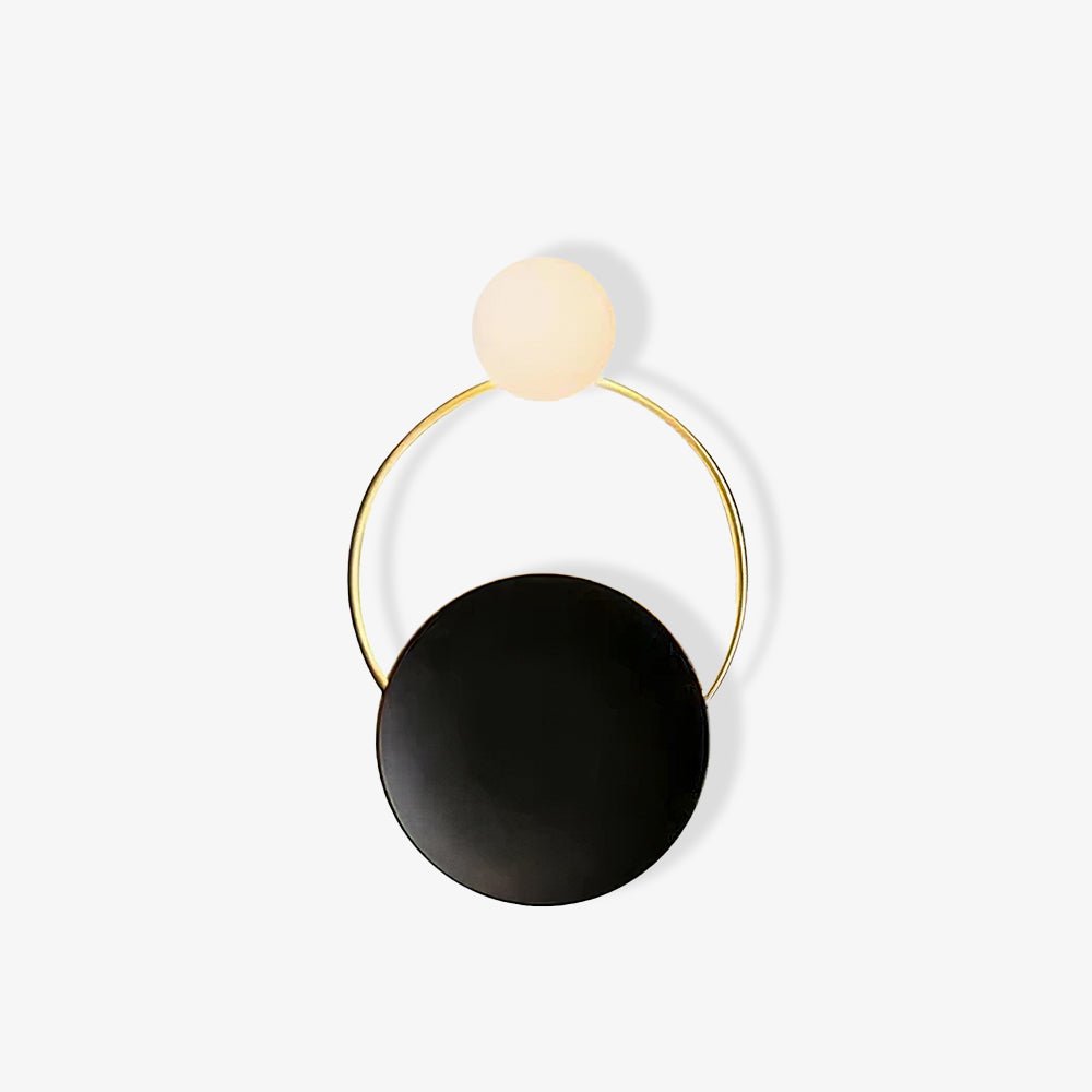 Black Circular Rings Wall Lamp End Table