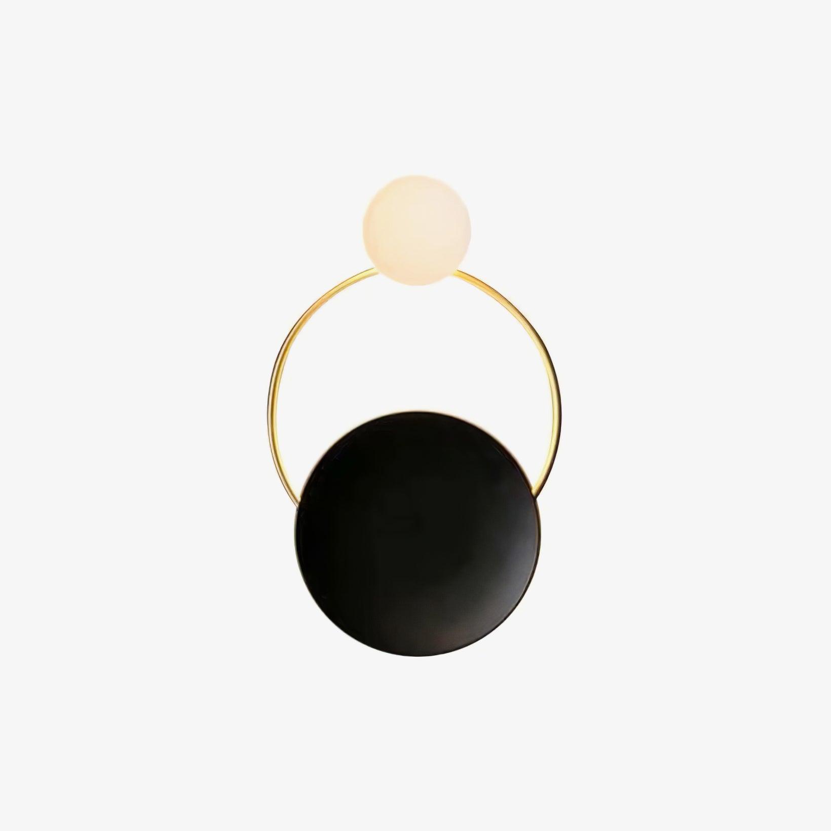 Black Circular Rings Wall Lamp End Table
